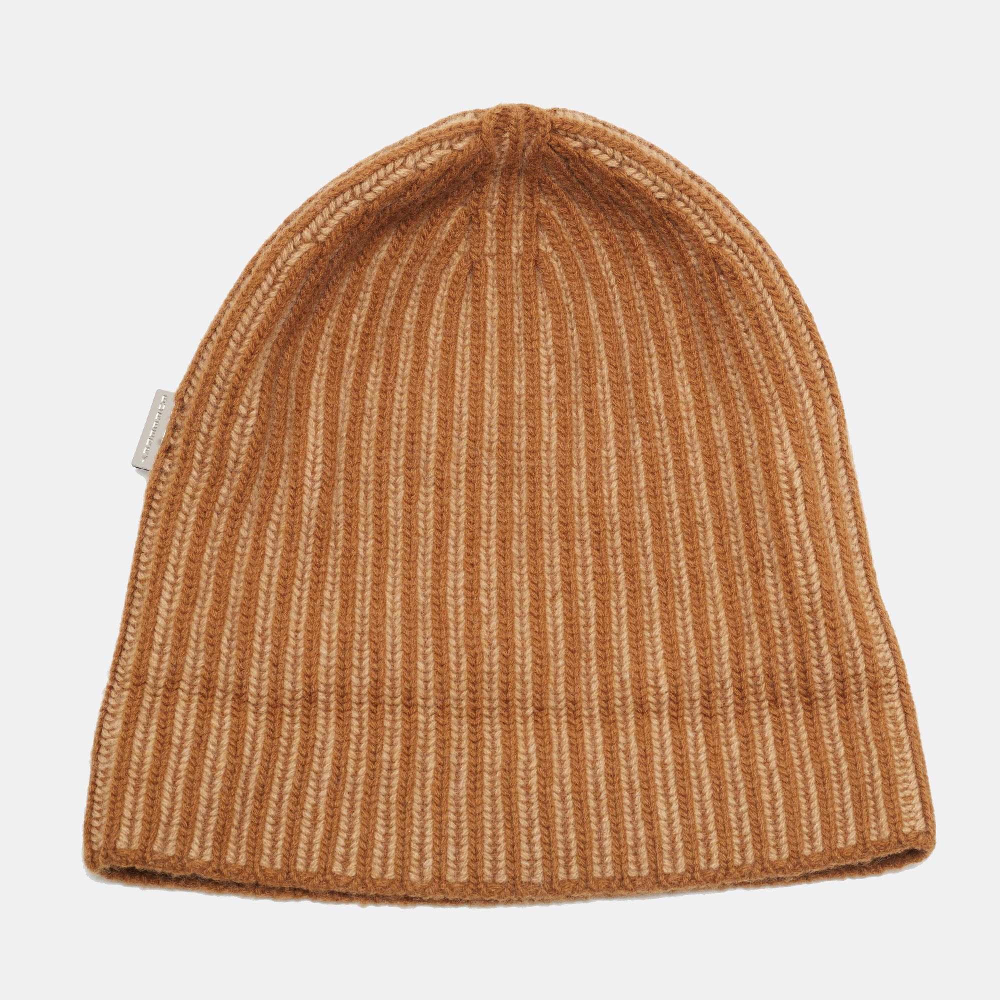 Pre Owned Burberry Brown Cashmere Beanie Size 56 