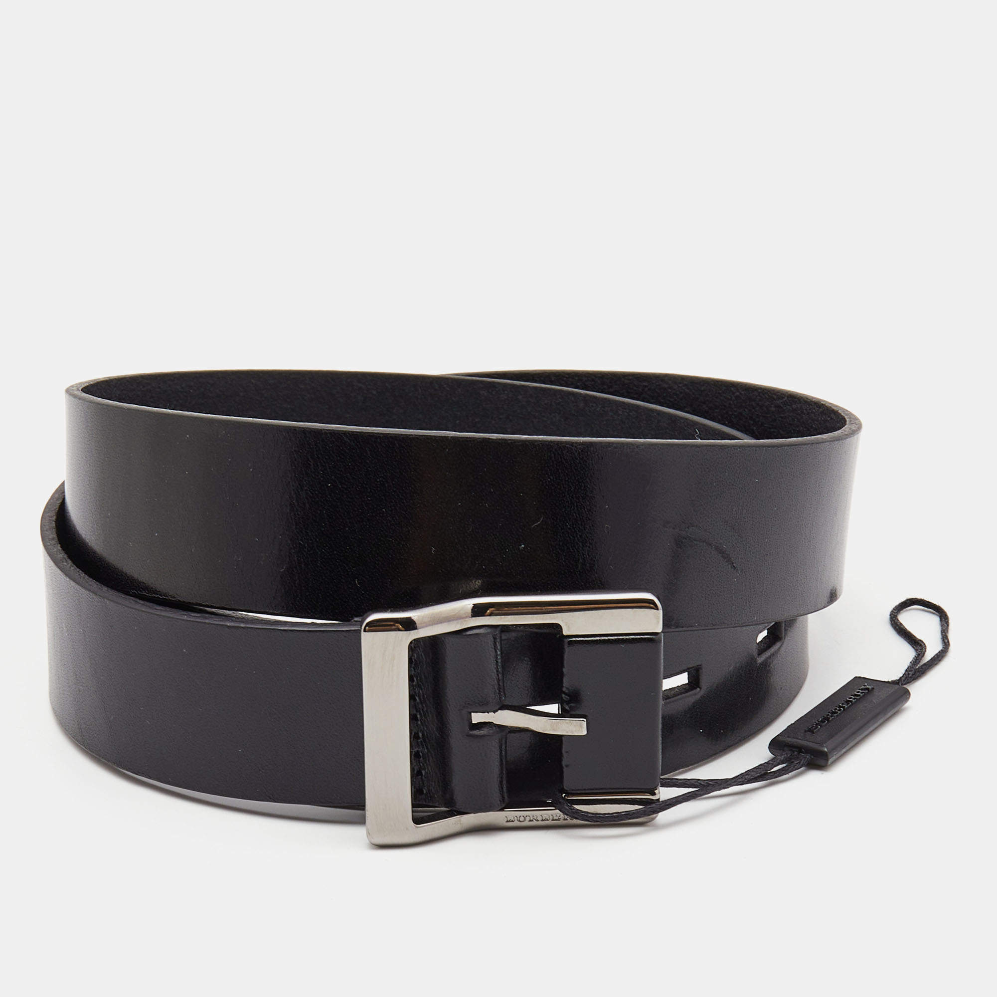 Burberry Black Leather Buckle Belt 80CM