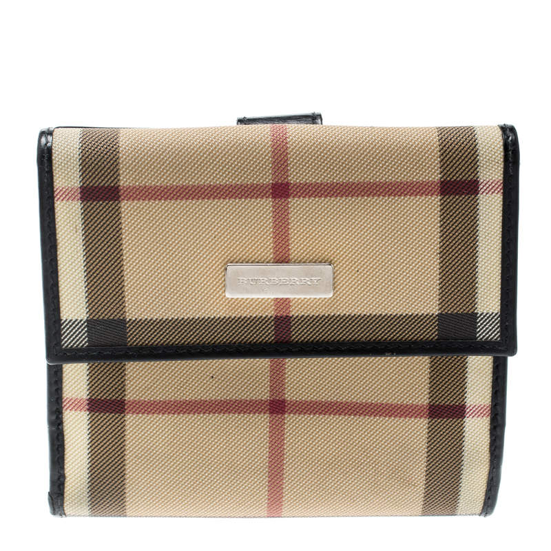 Burberry Beige House Check PVC Bifold Wallet
