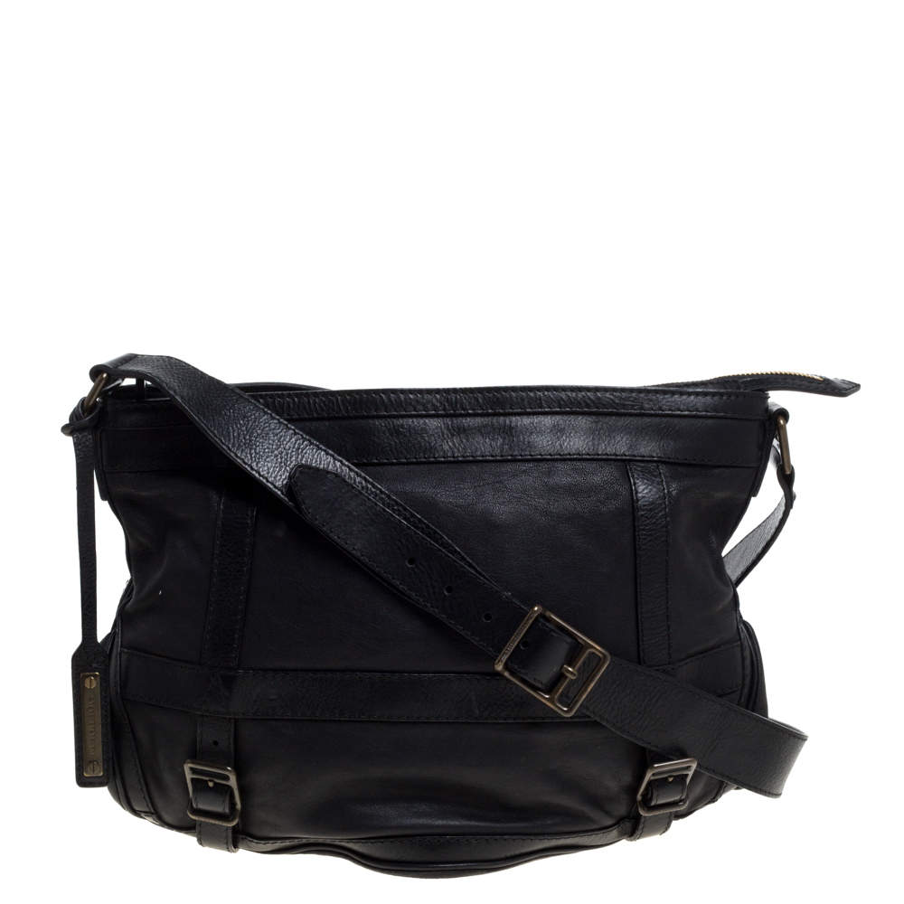 Burberry Black Leather Messenger Bag