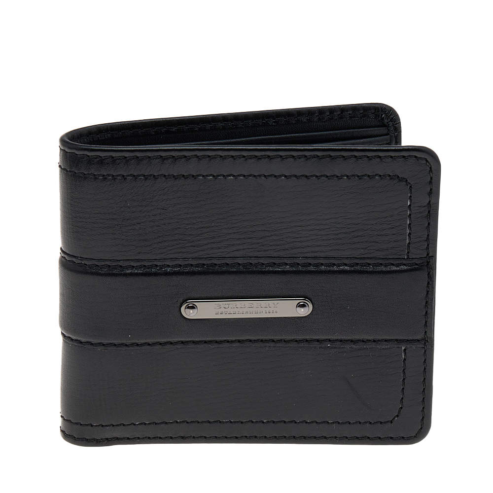 Burberry Black Leather Bifold Wallet Burberry | The Luxury Closet