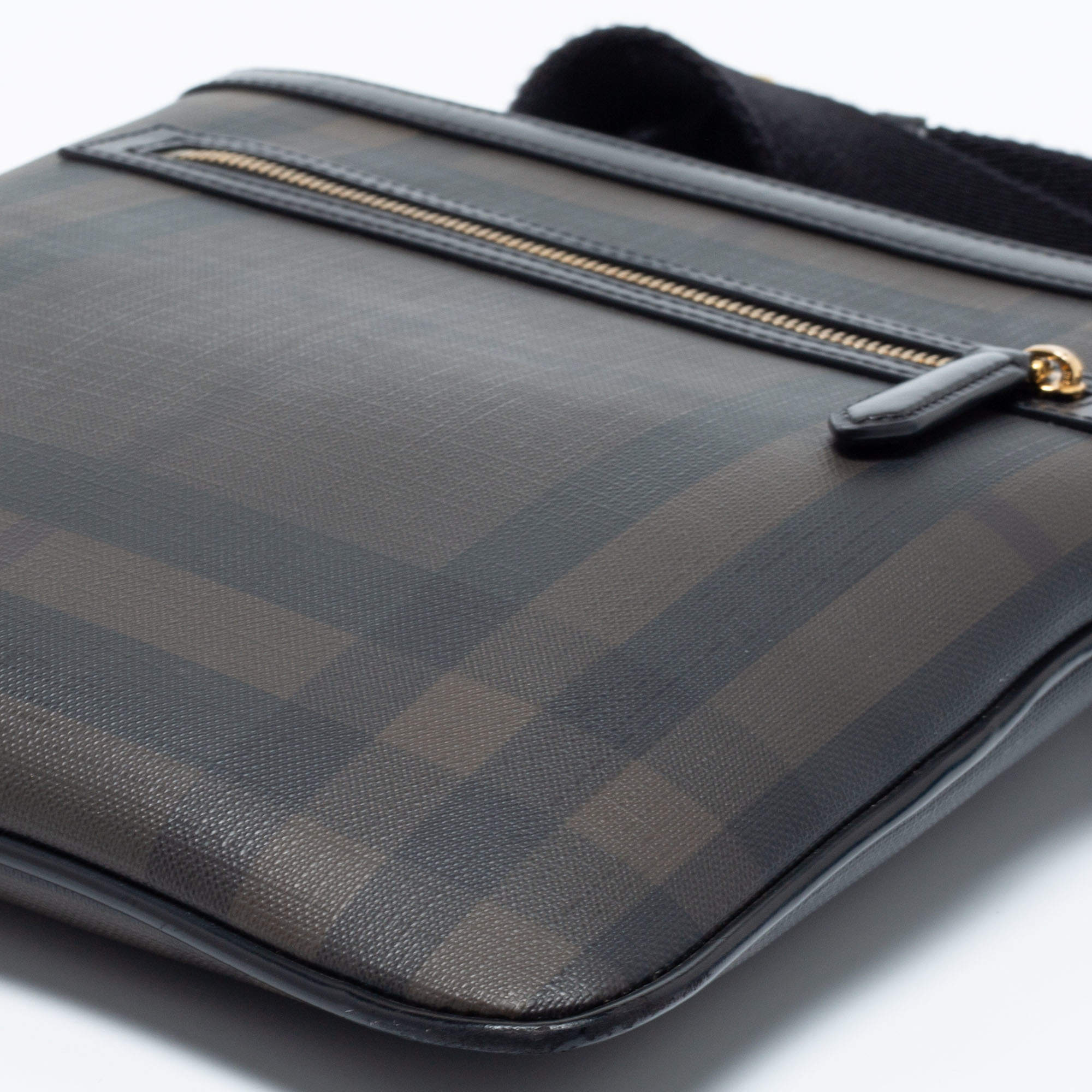 Burberry Navy Blue/Black London Check Coated Canvas Beckley Slim