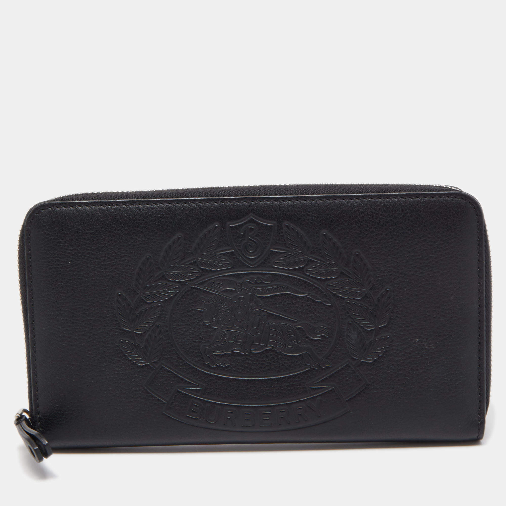 Embossed crest leather international best sale bifold wallet