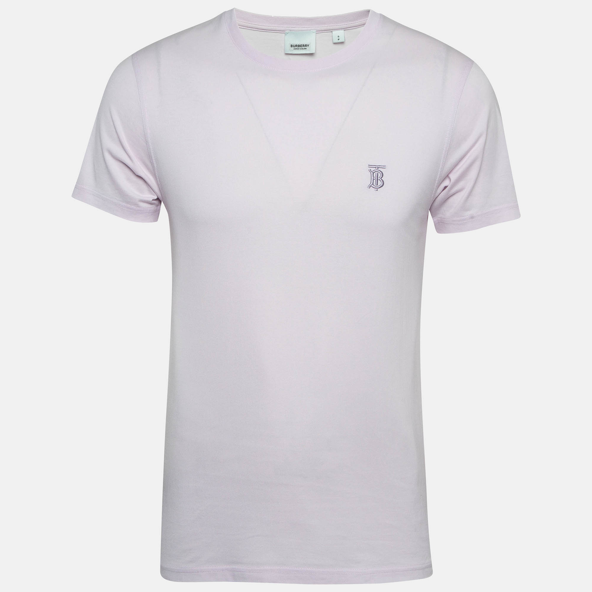 Pre Owned Burberry Light Purple Cotton Jersey T-Shirt S