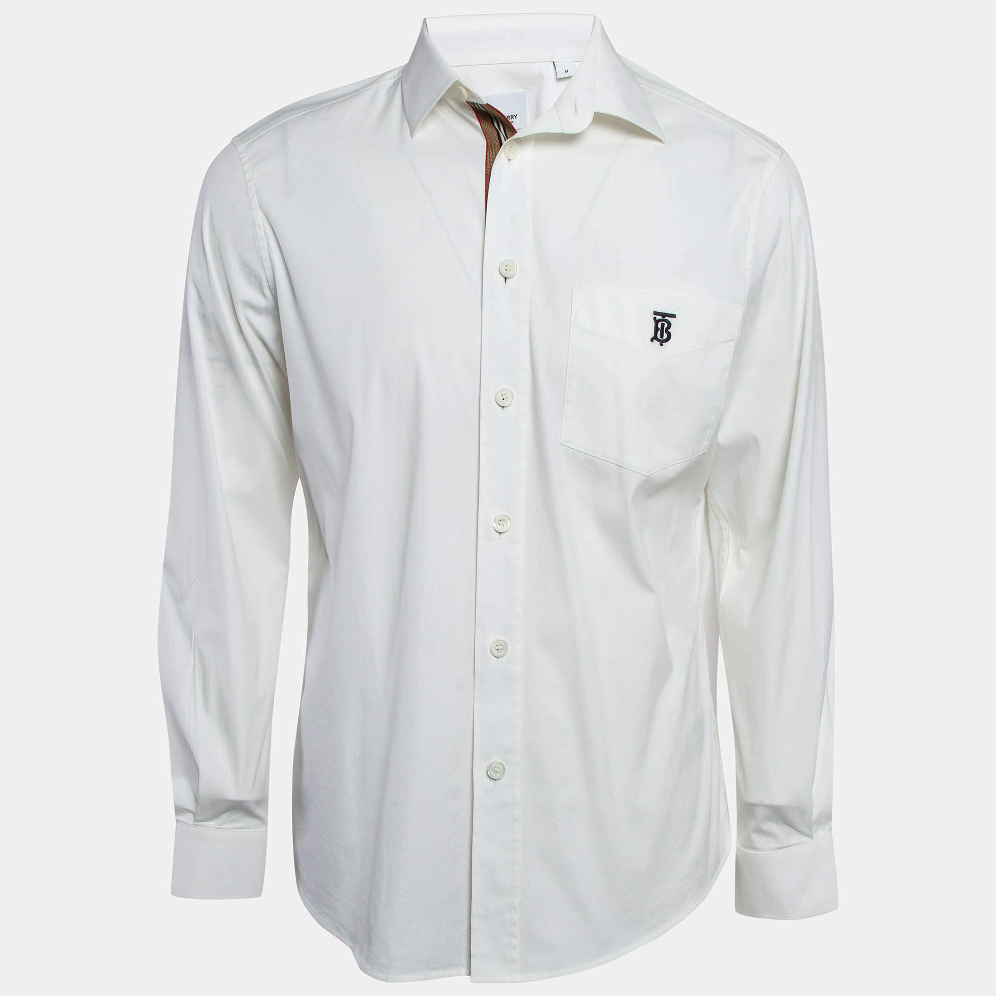 Burberry White Technical Cotton Button Front Shirt M