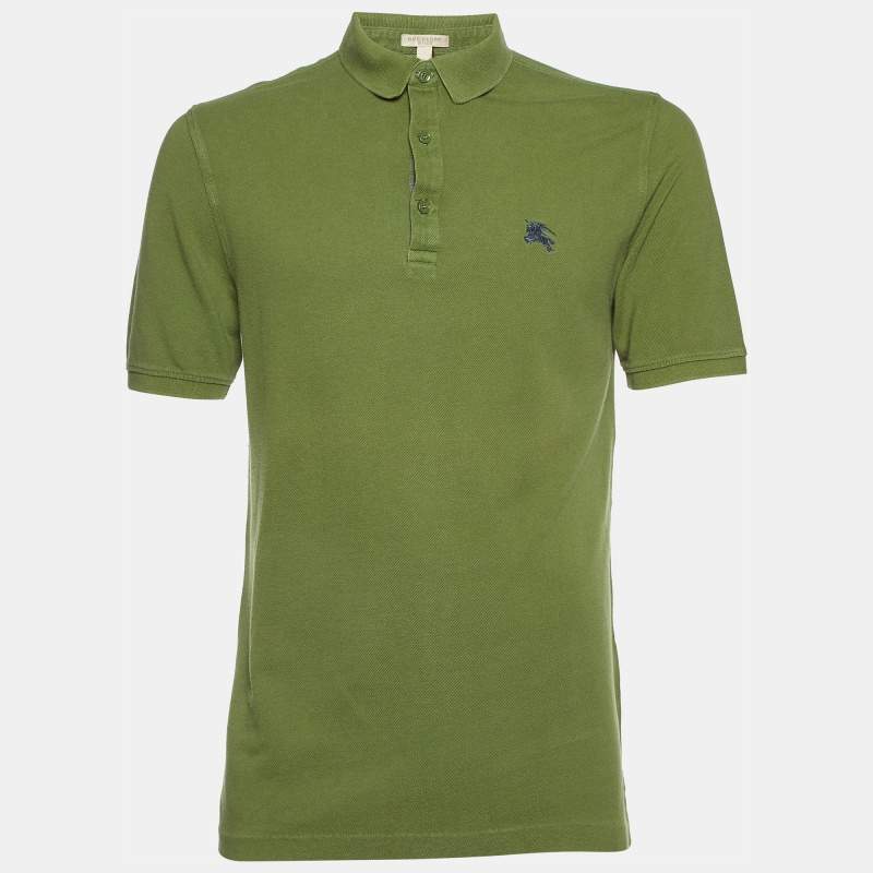 Pre Owned Burberry Brit Green Cotton Pique Polo T-Shirt M