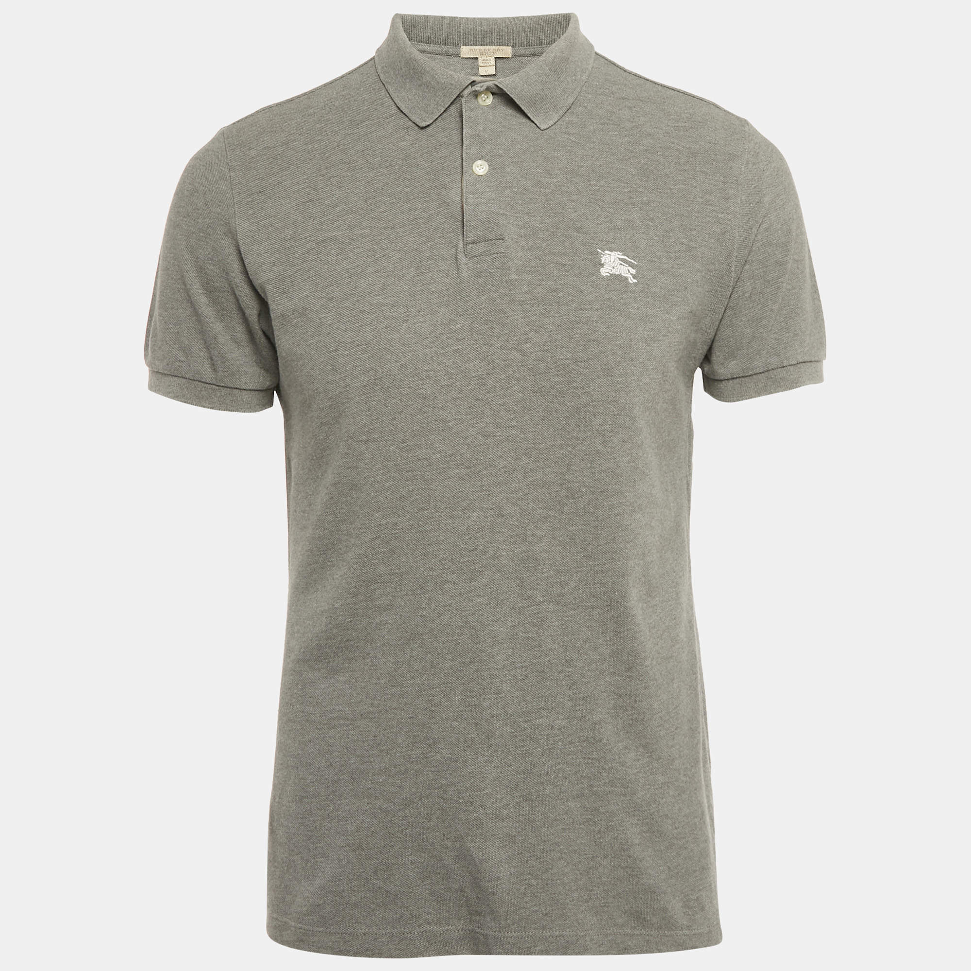 مملوكة مسبقًا Burberry Brit Grey Pique Cotton Polo T-Shirt M