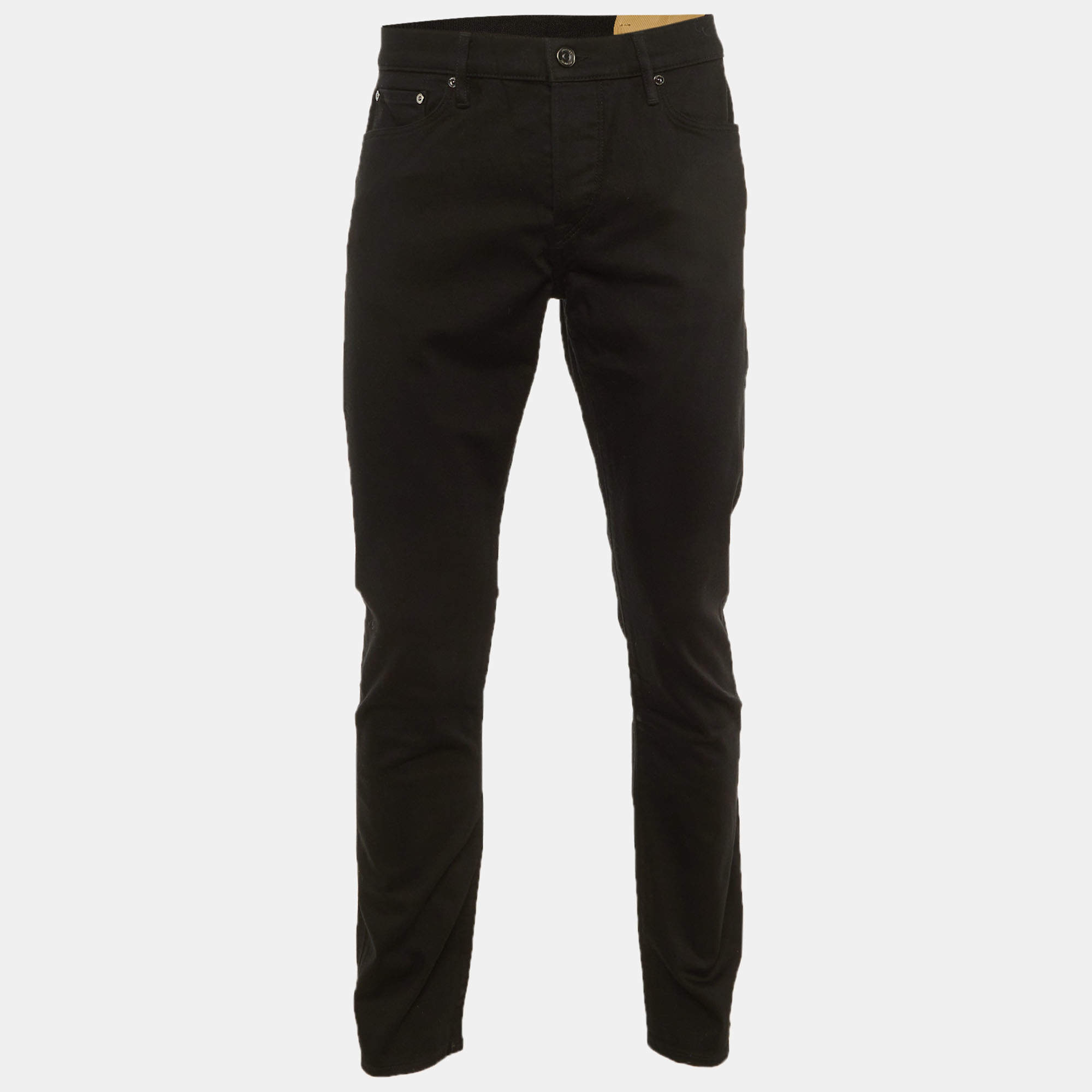 Pre Owned Burberry Black Denim Straight Fit Jeans L Waist 34"