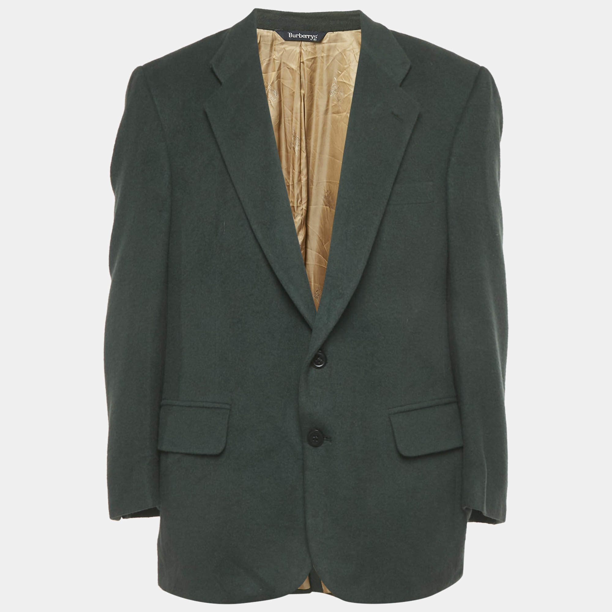 مملوكة مسبقًا Burberry Vintage Green Felt Regular Fit Blazer XXL