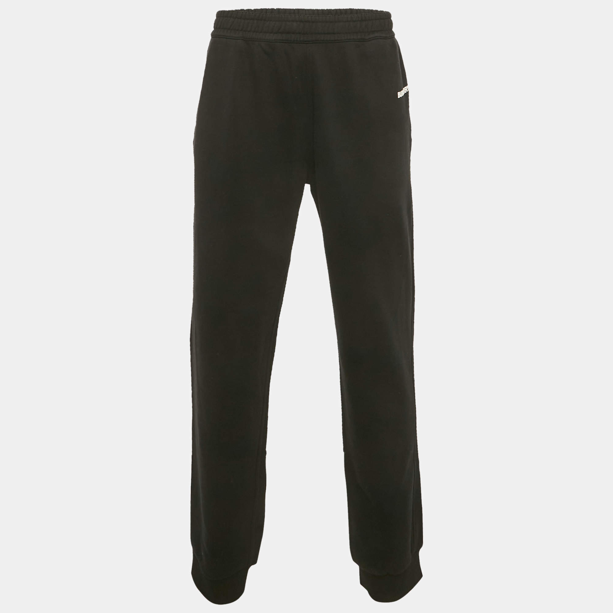مملوكة مسبقًا Burberry Black Logo Print Cotton Joggers XXL