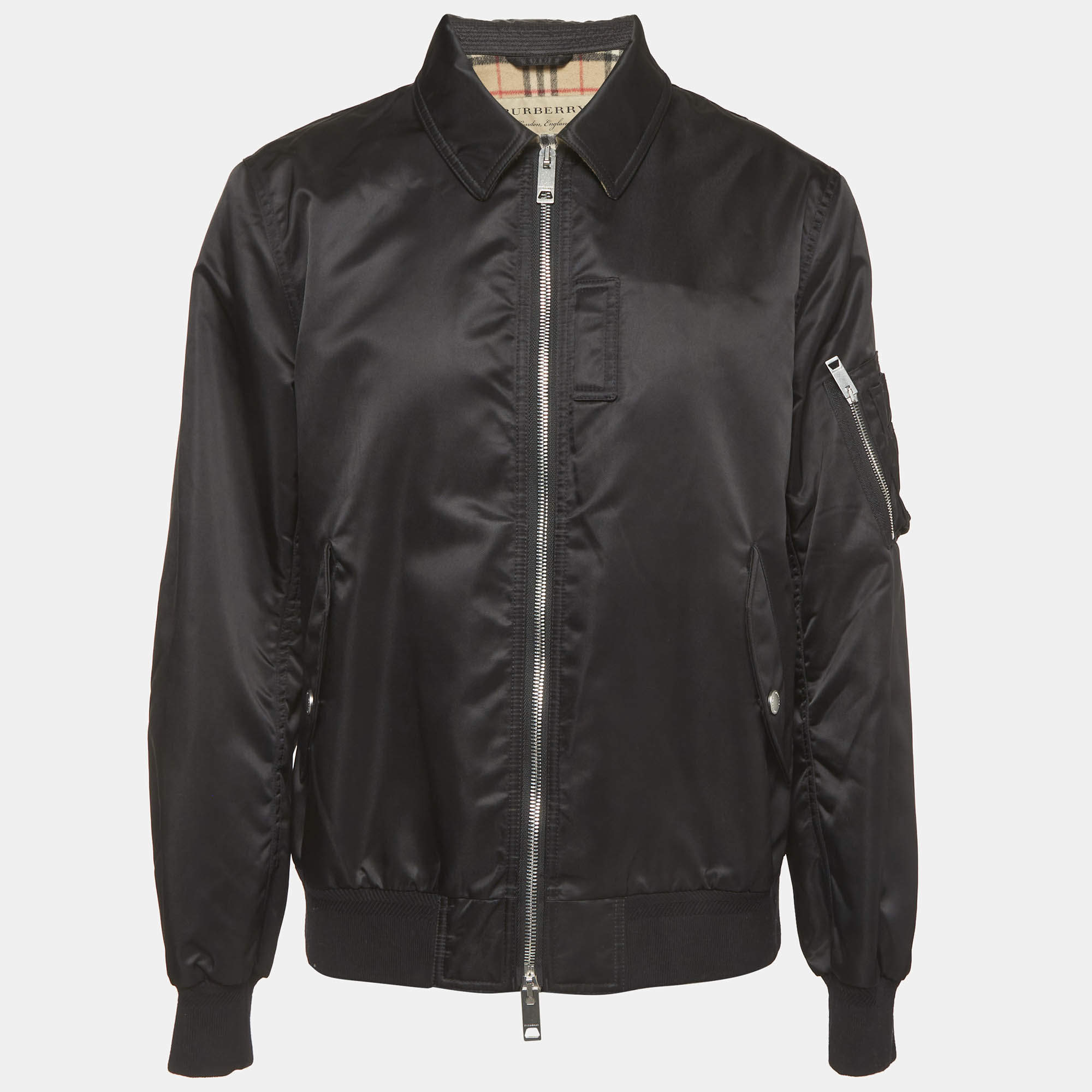 Pre Owned Burberry Black Nylon Blouson XXXL