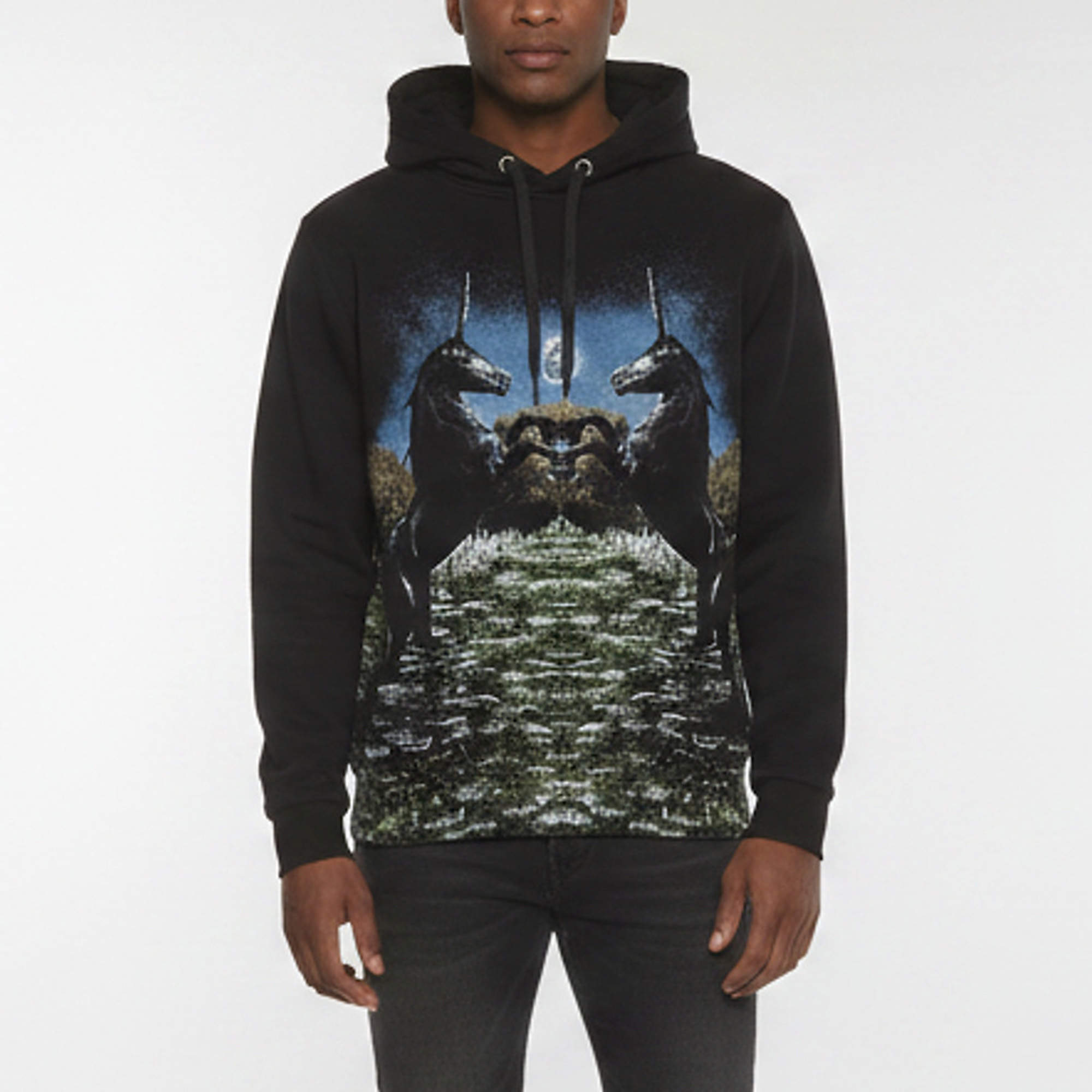Pre Owned Burberry "Unicorn Meadow" Graphic Print Cotton Hoodie S