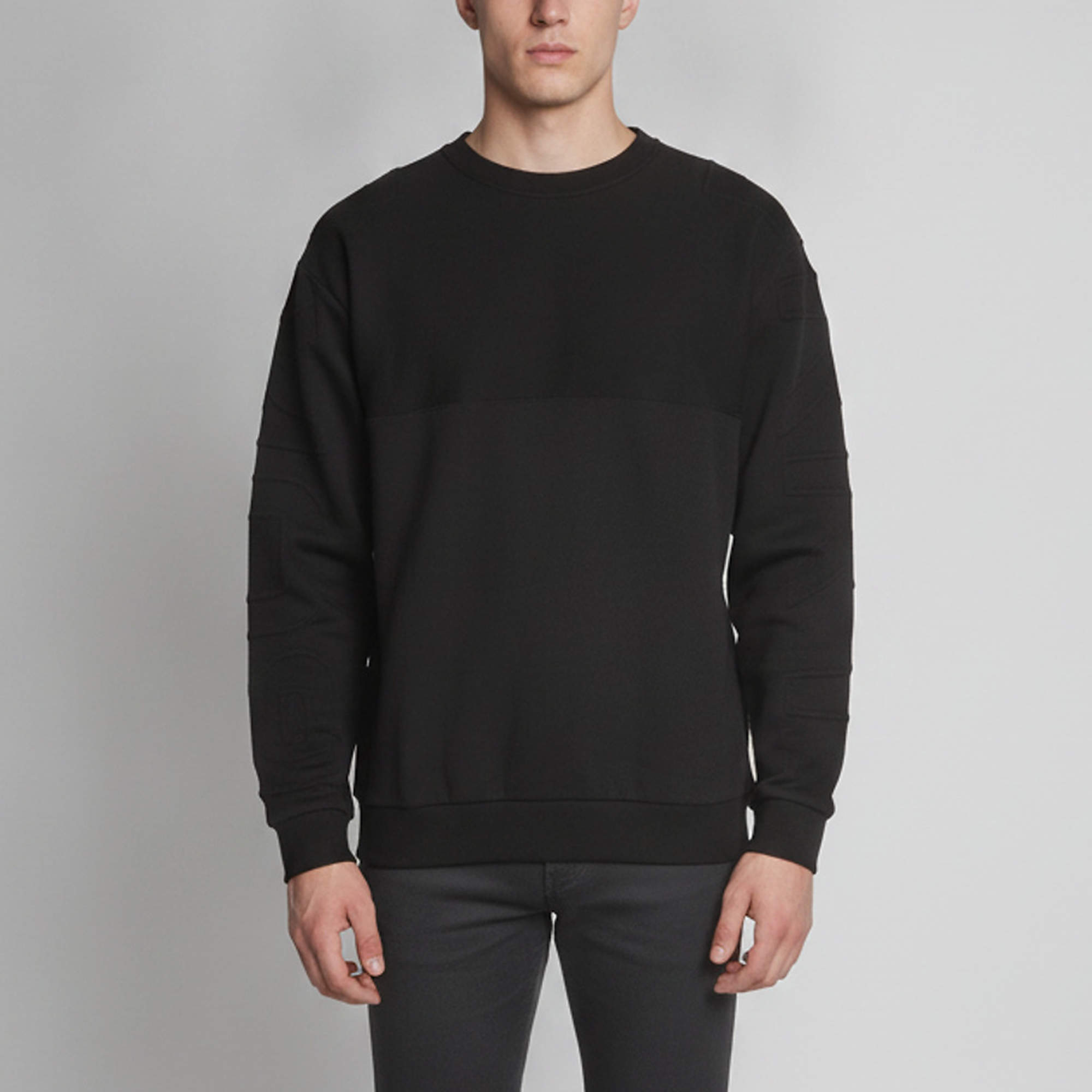 Pre Owned Burberry Black Logo Embossed Cotton Knit Sweatshirt XL