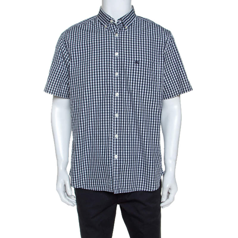 Burberry Brit Monochrome Checked Short Sleeve Shirt XL