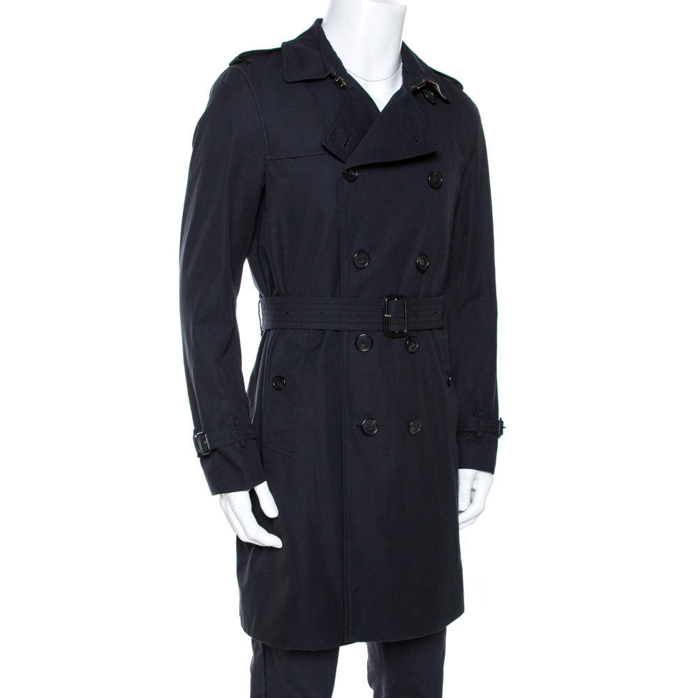 navy burberry coat