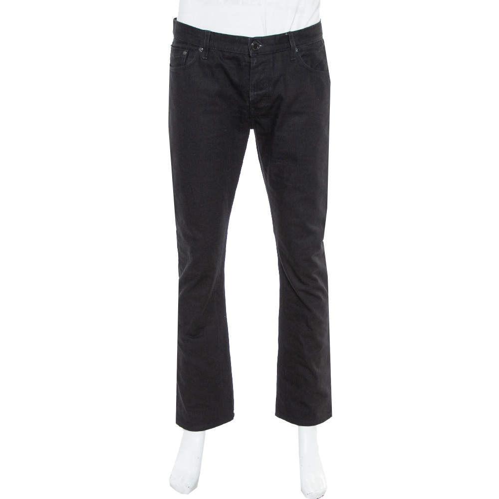 Pre Owned Burberry Black Denim Straight Leg Steadman Jeans L