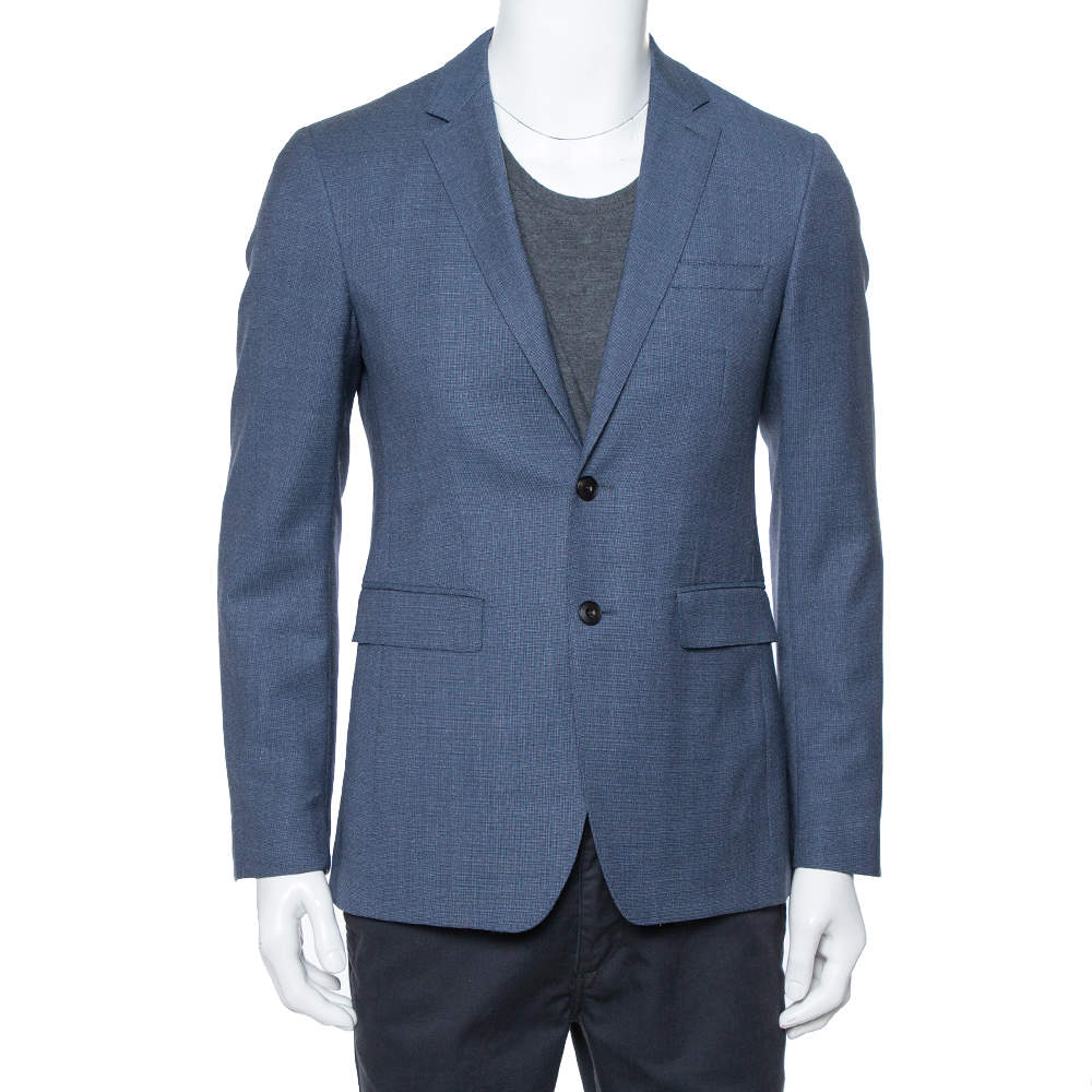Pre Owned Burberry Navy Blue Wool Classic Blazer S