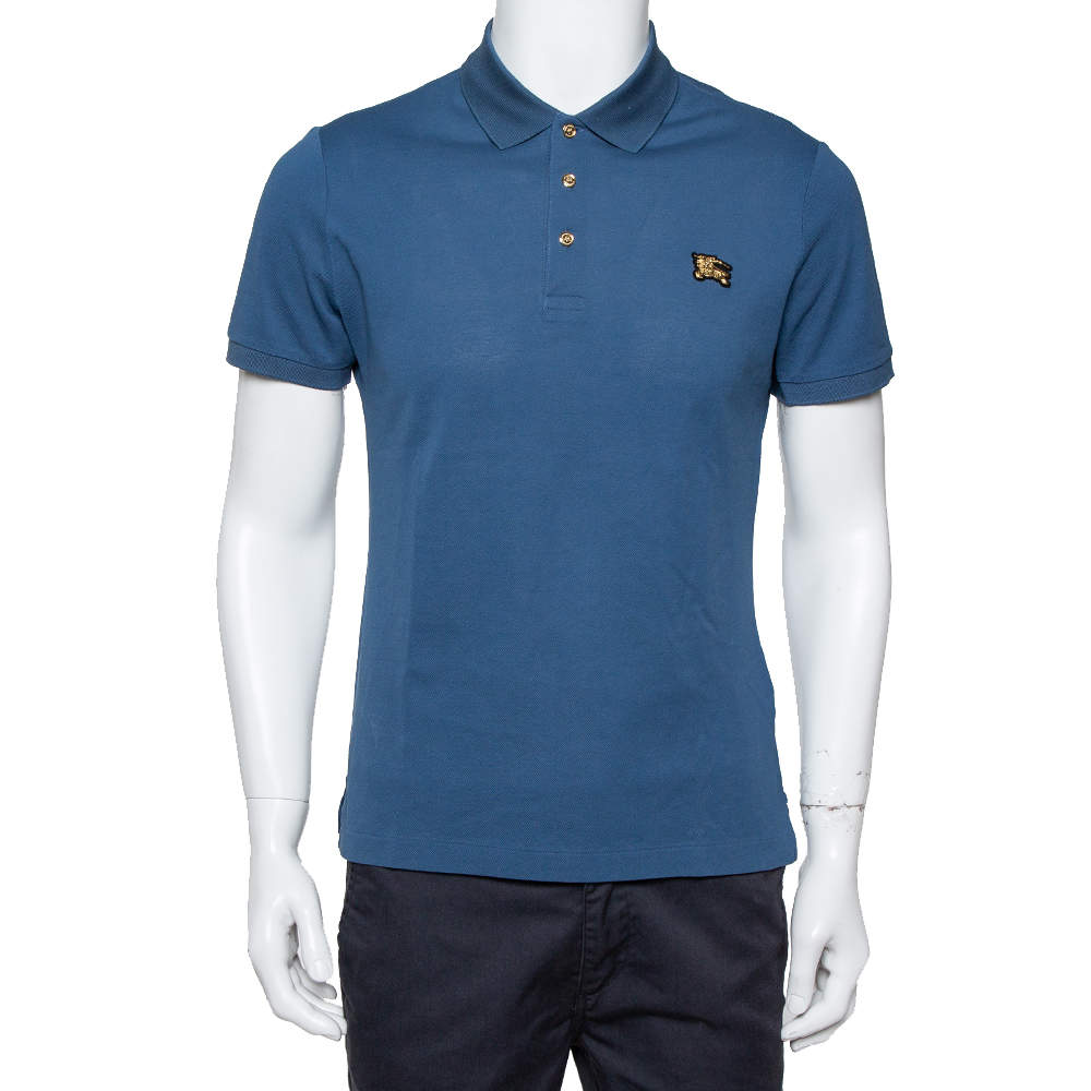 Burberry Teal Blue Cotton Pique Polo T-Shirt M Burberry | TLC US