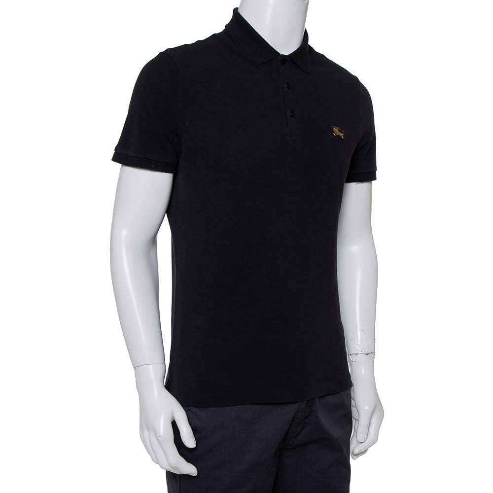 Burberry Brit Black Cotton Pique Polo T Shirt M Burberry TLC