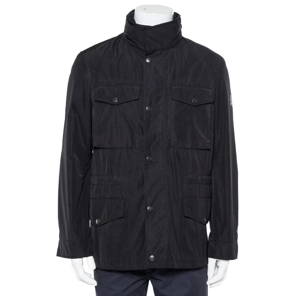 Pre Owned Burberry Brit Black Synthetic Pocket Detail Zip Front Jacket S