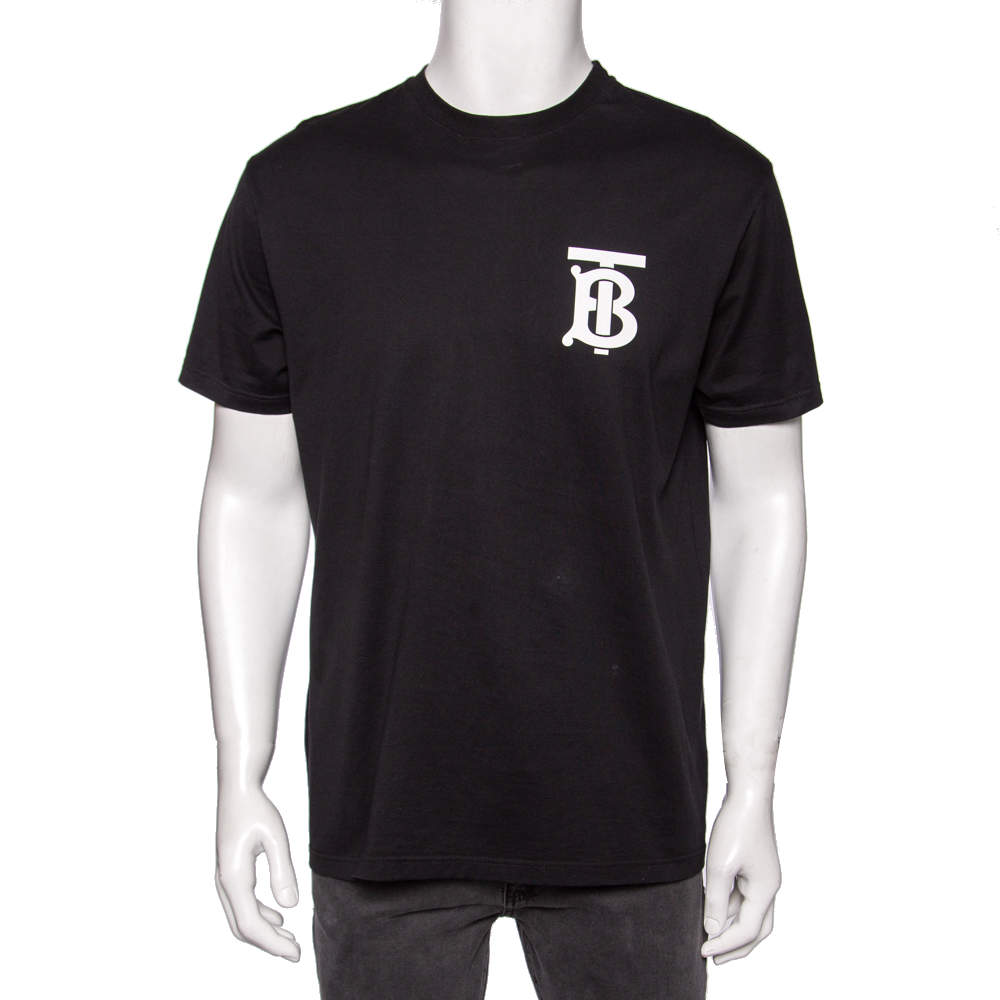 Burberry Black B series Monogram Logo Detail Limited Edition Crew Neck T Shirt S