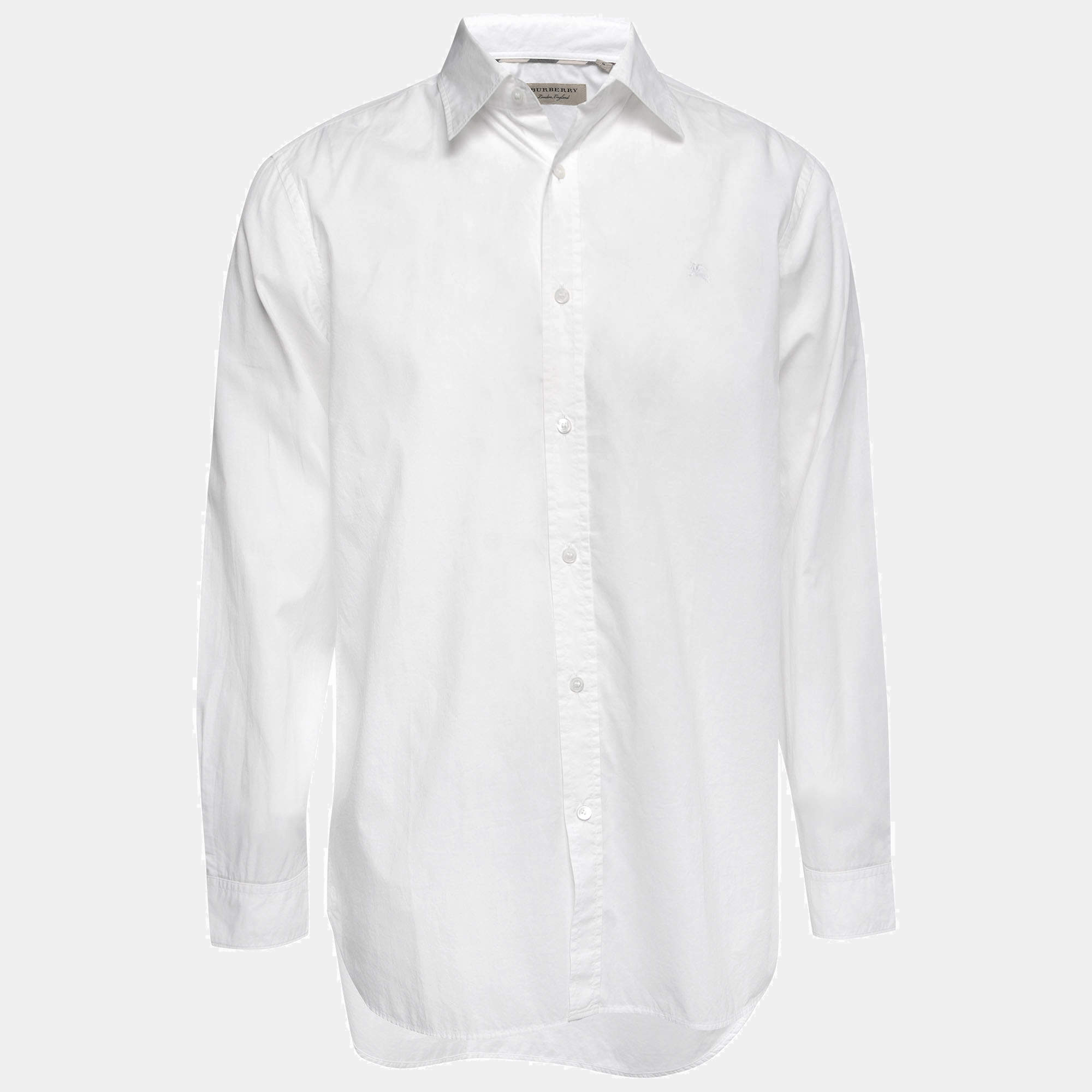 Burberry White Poplin Button Front Shirt M