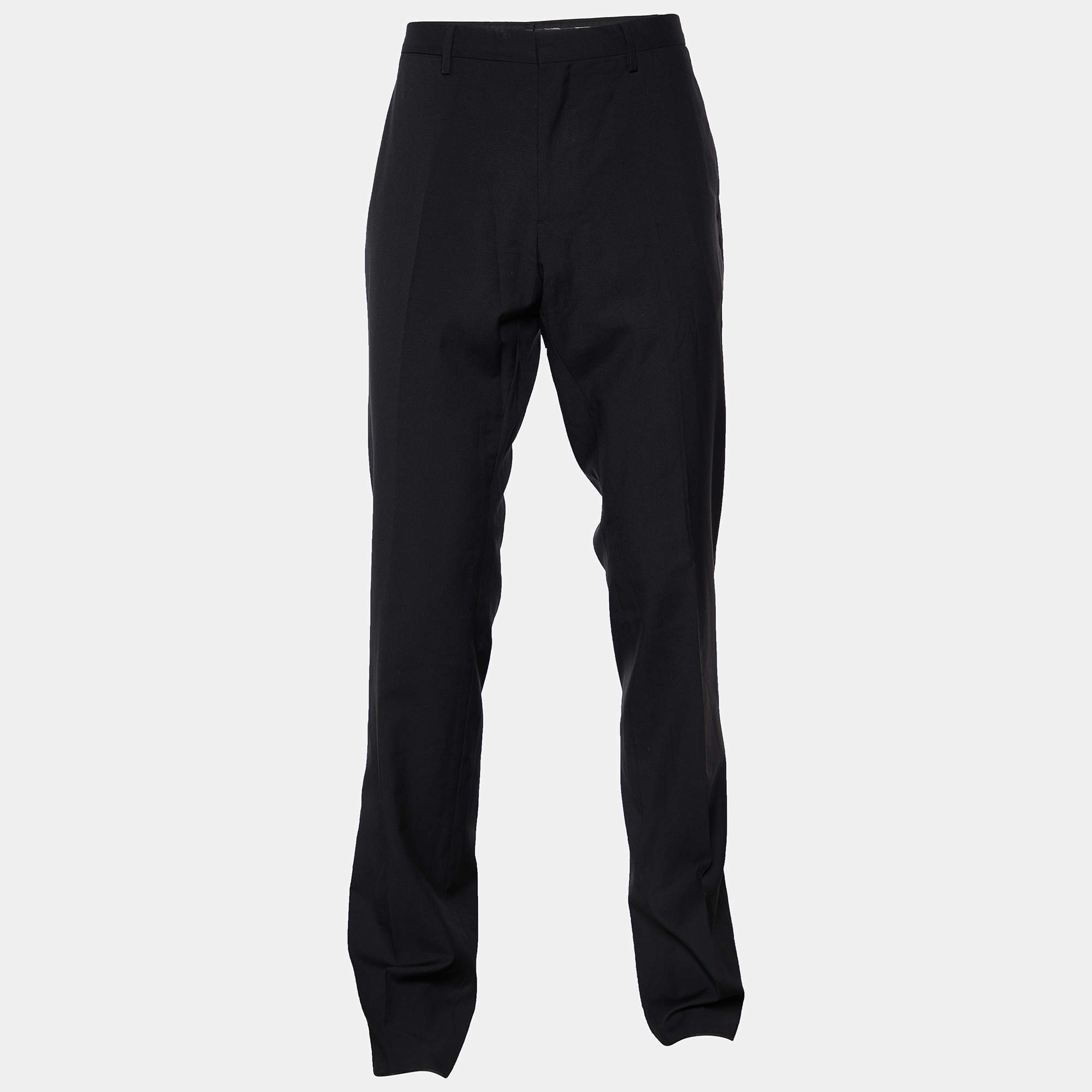 Burberry Black Virgin Wool Trousers L