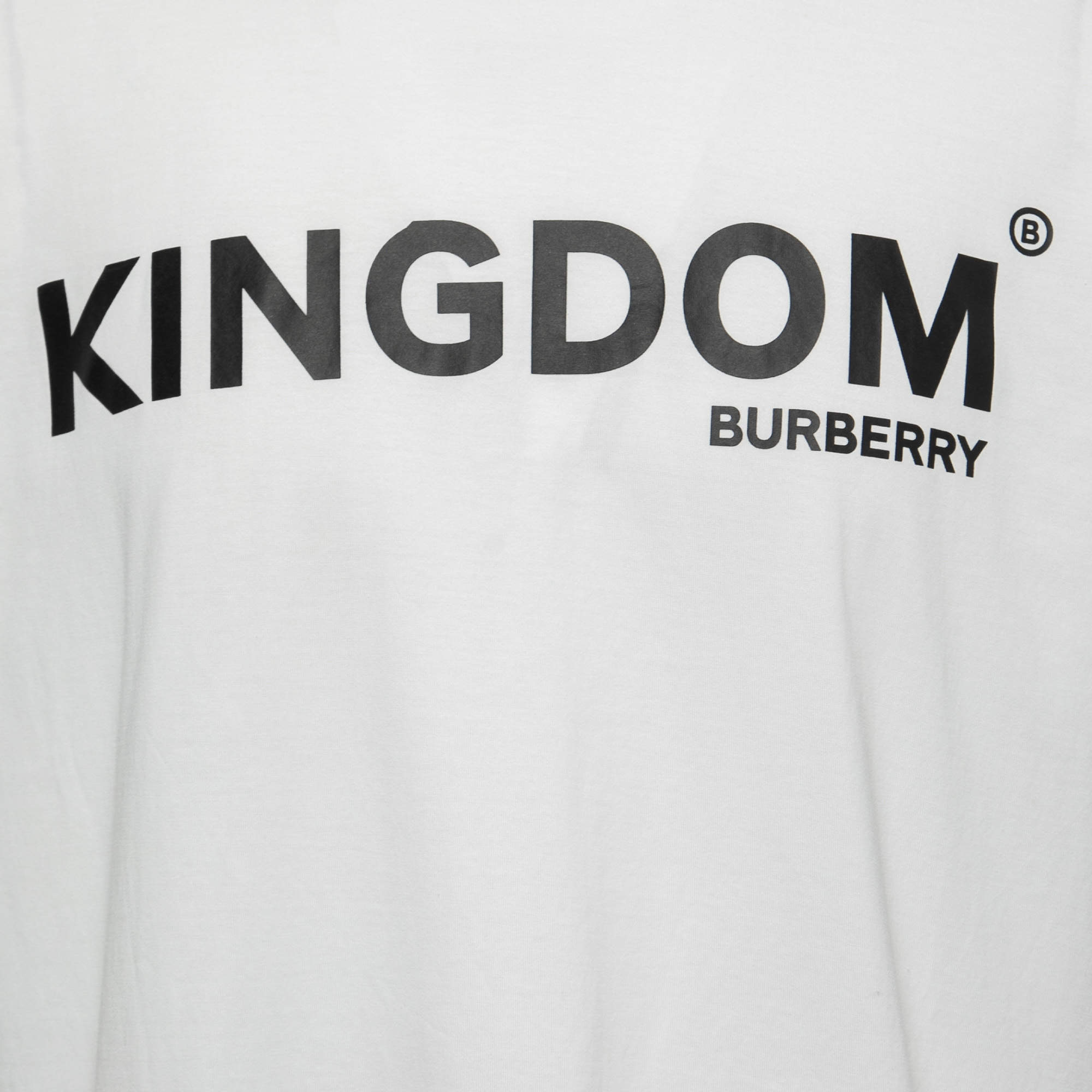 Burberry White Cotton Kingdom Print Crewneck T-Shirt S