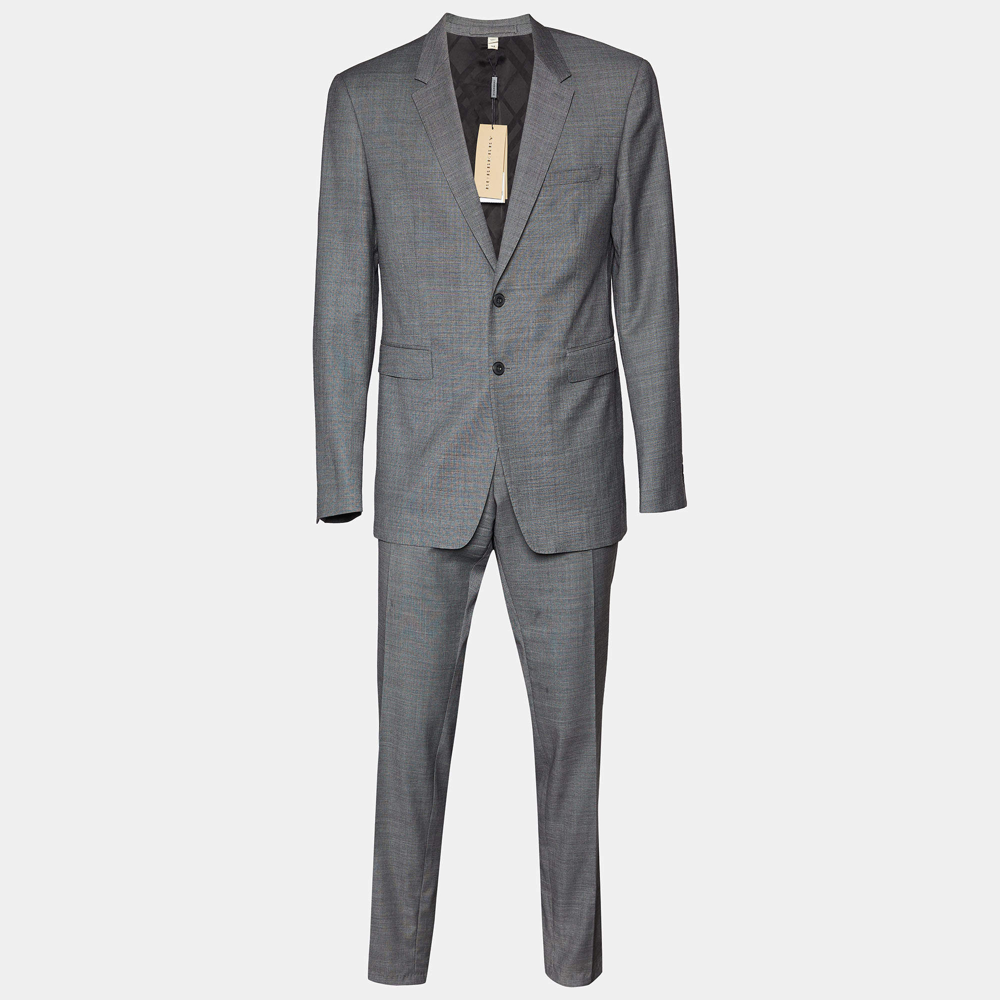 Burberry Grey Virgin Wool Milbank Suit 2XL