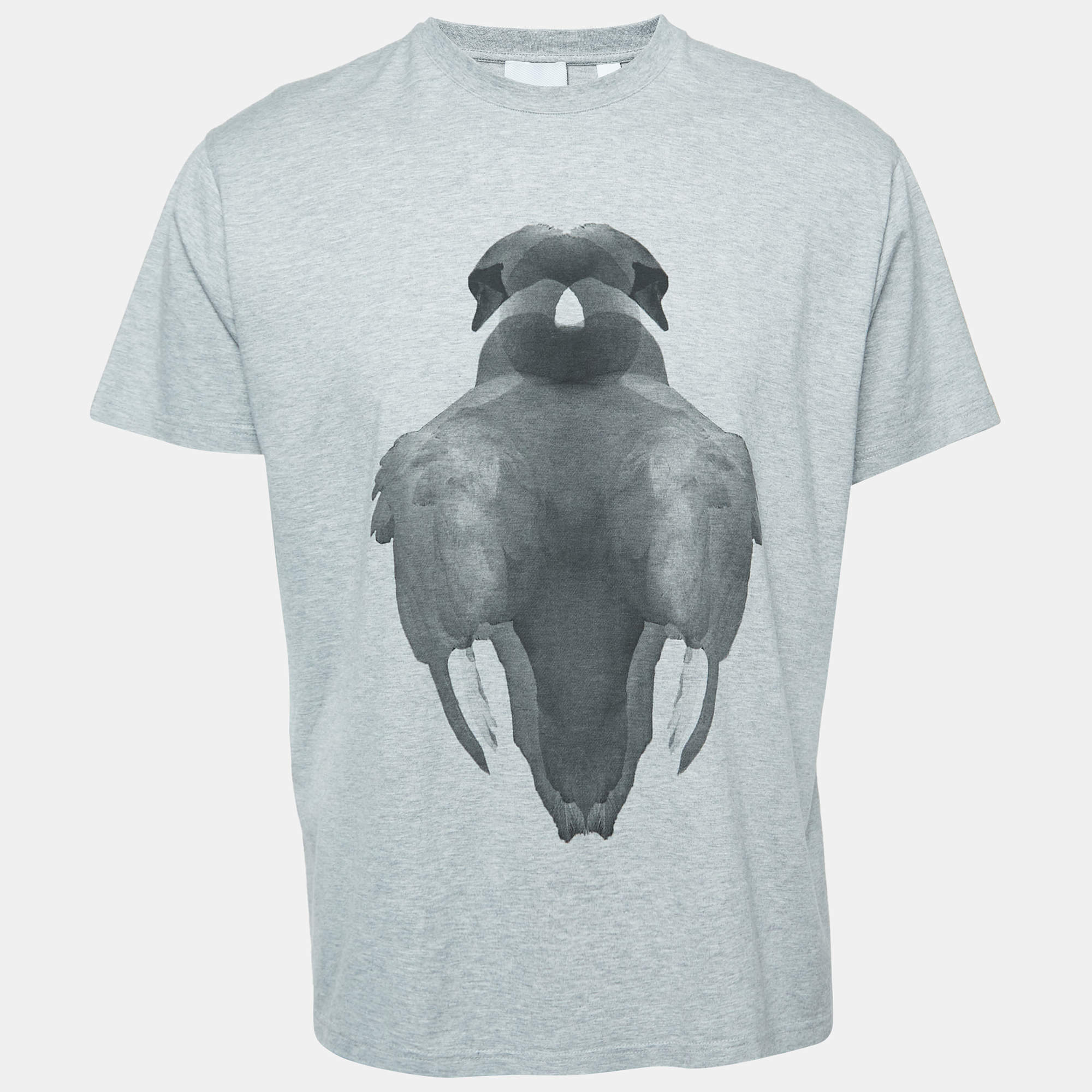 Burberry Grey Swan Printed Cotton T-Shirt S