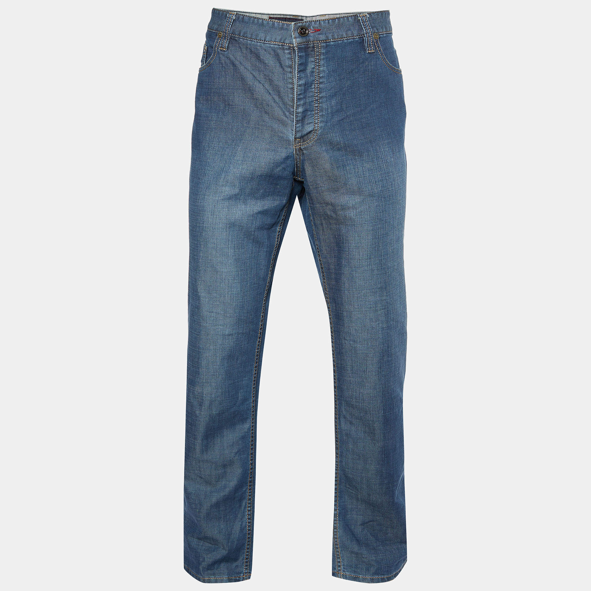 Burberry Blue Denim Straight Leg Jeans 4XL Waist 42" 