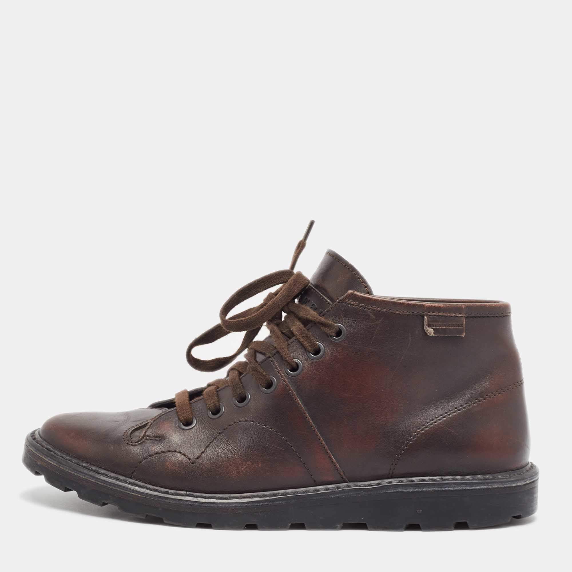 Burberry Brown Leather Ankle Length Boots Size 40