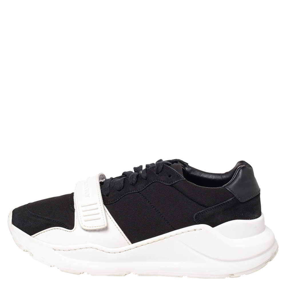 burberry suede neoprene and leather sneakers