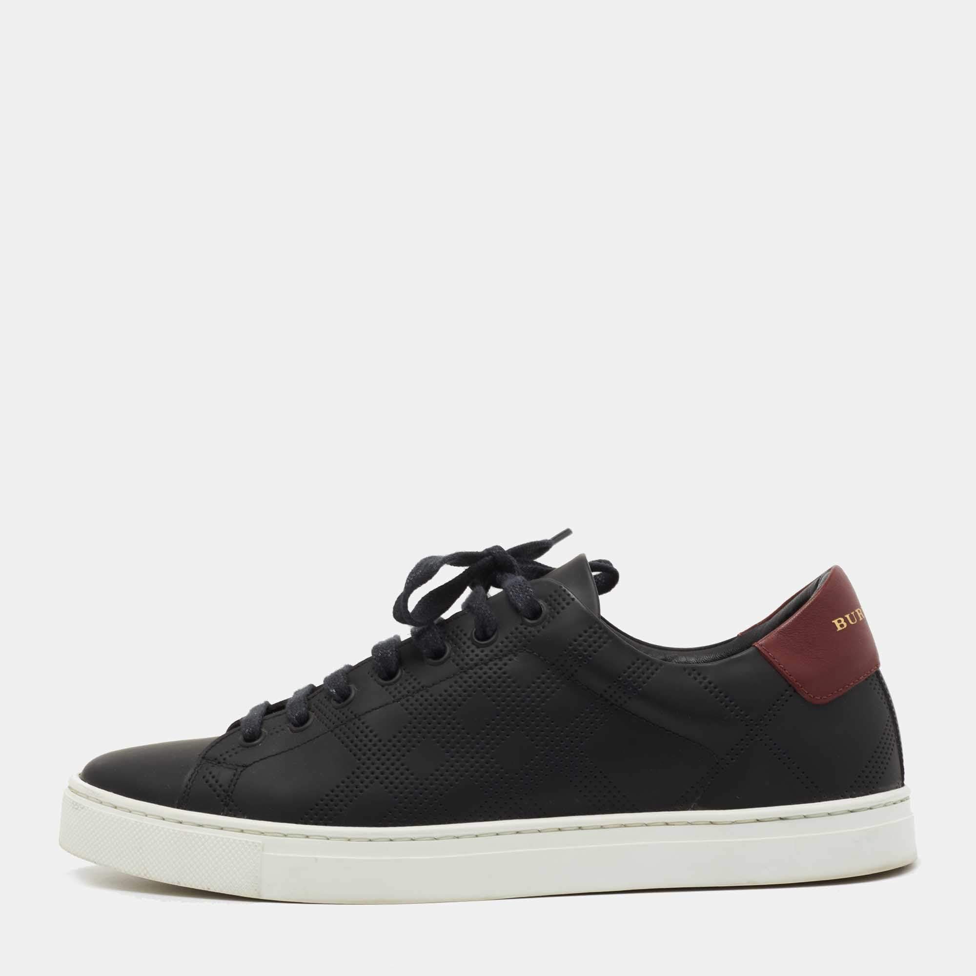 Pre Owned Burberry Black Leather Low Top Sneakers Size 41