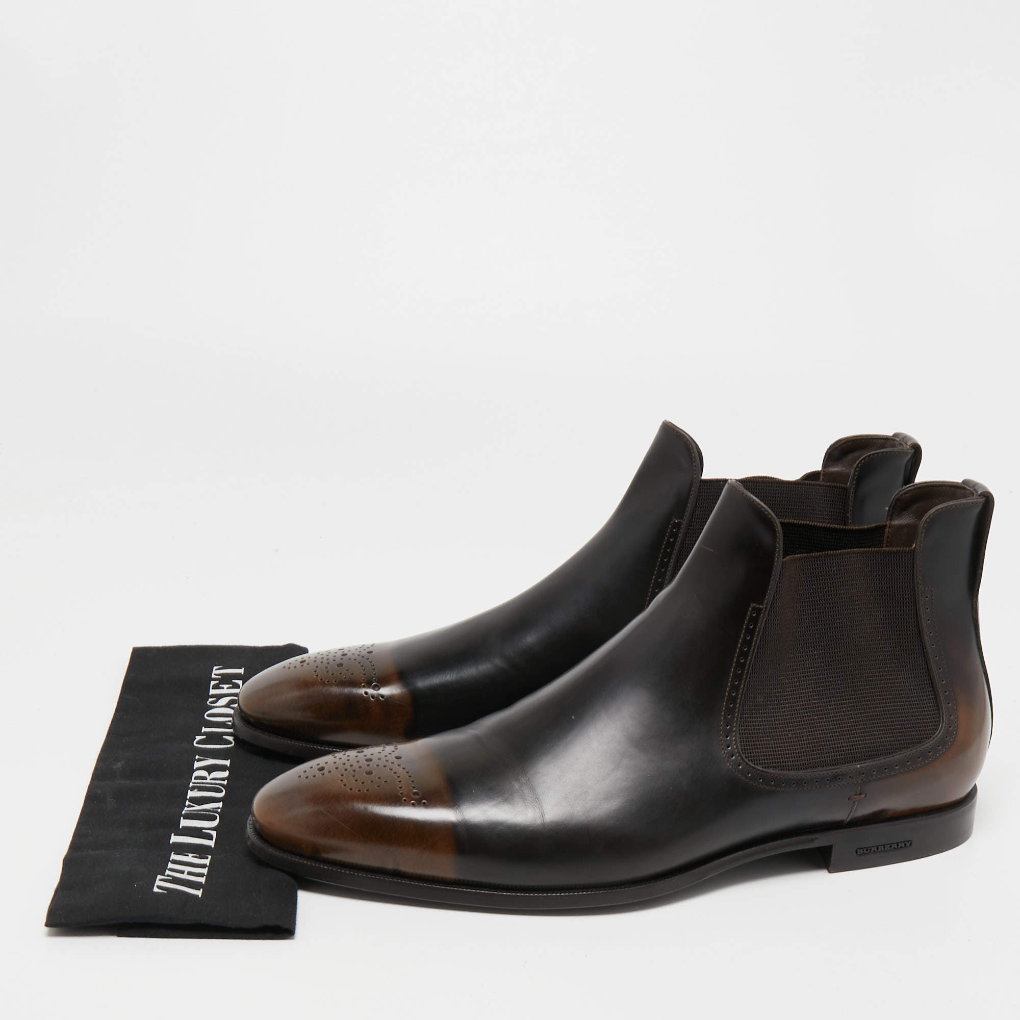 sociaal Kiezen Materialisme Burberry Two Tone Leather Chelsea Boots Size 46 Burberry | TLC