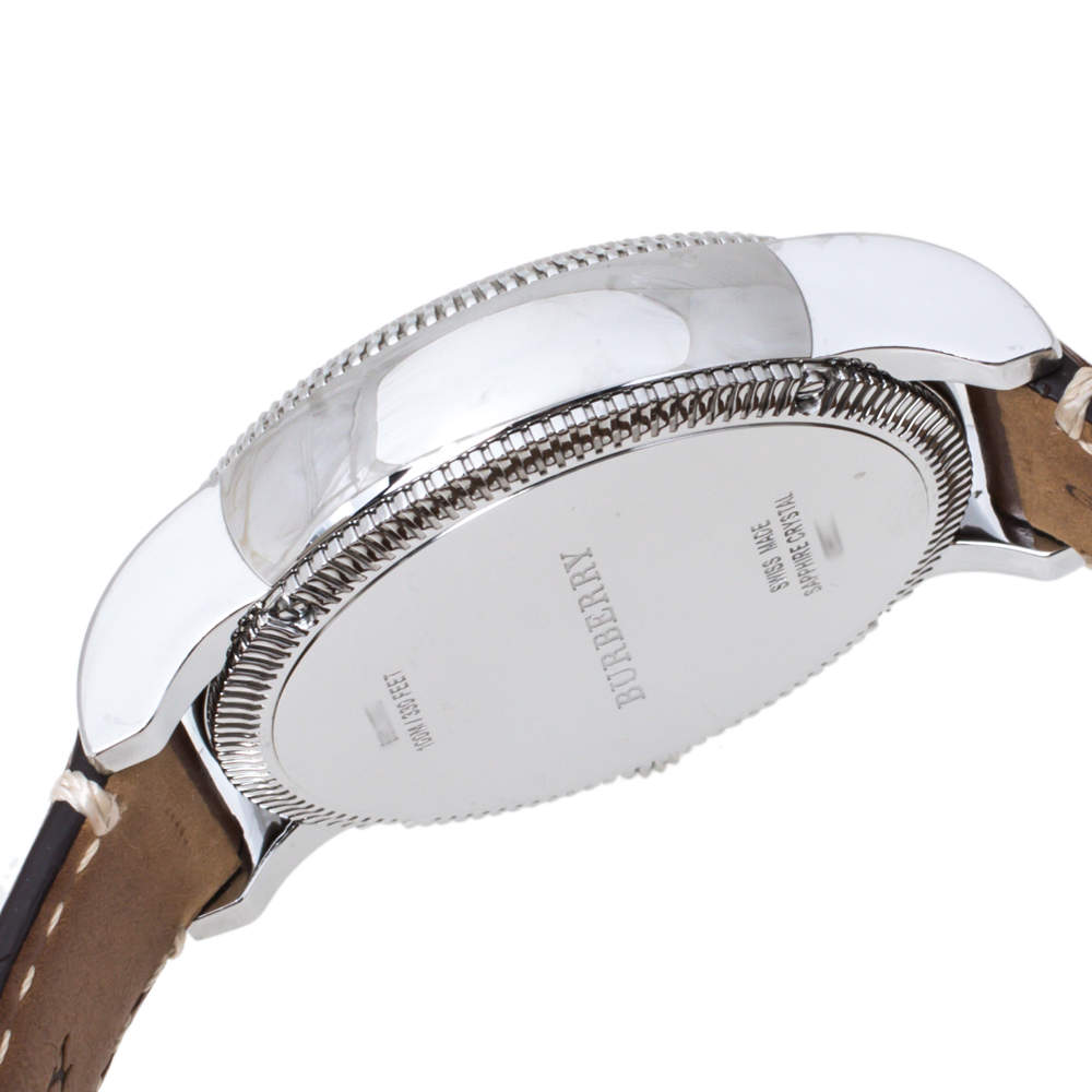 Burberry Silver White Stainless Steel Leather BU7817 Men's Wristwatch 42 mm  Burberry | TLC