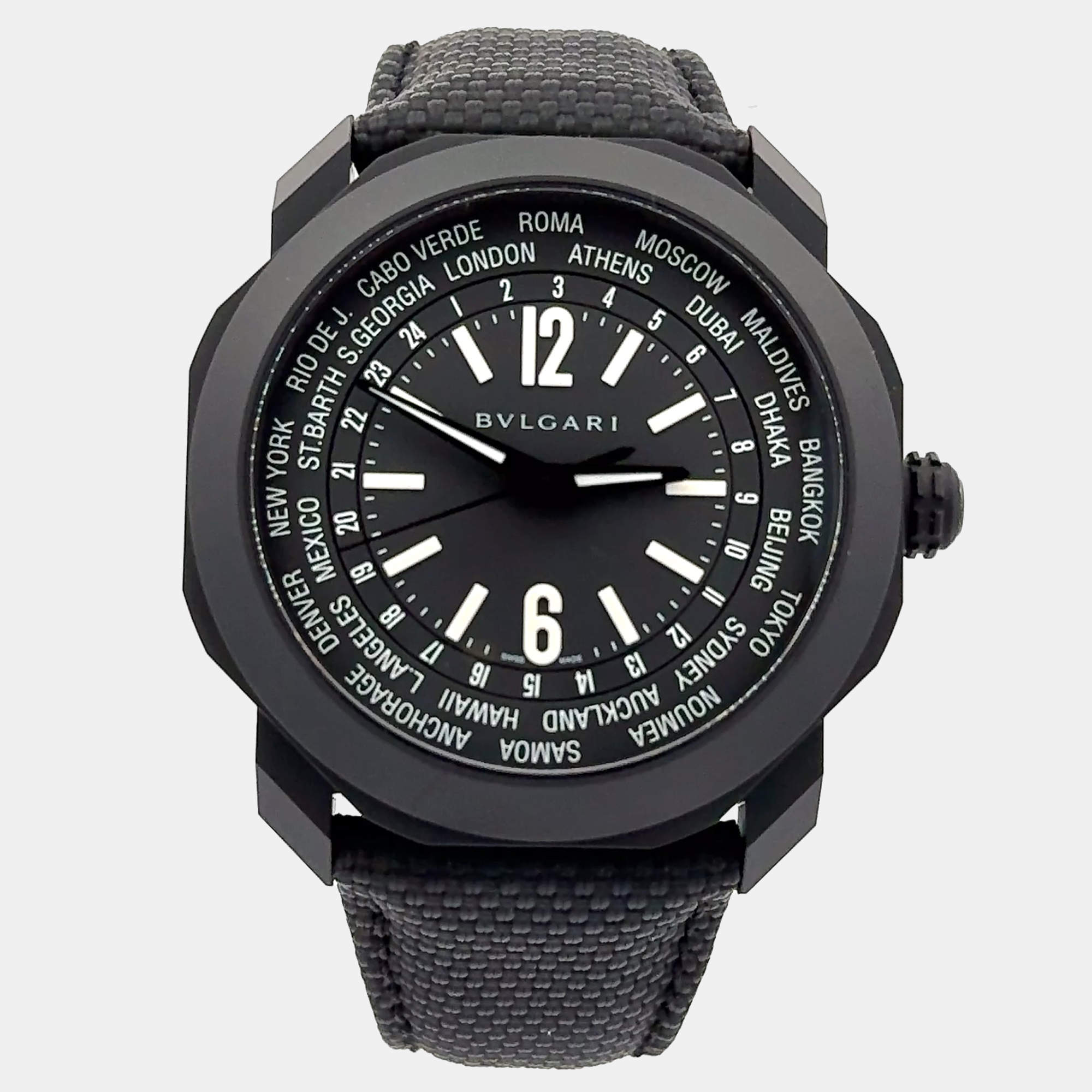 Pre Owned Bvlgari Octo Roma 103486 Automatic Black Stainless Steel Men’s Wristwatch 41 mm