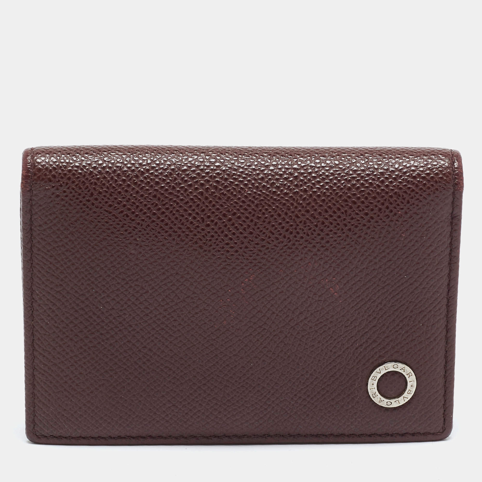 Pre Owned Bvlgari Bvlgari Brown Leather Business Card Holder