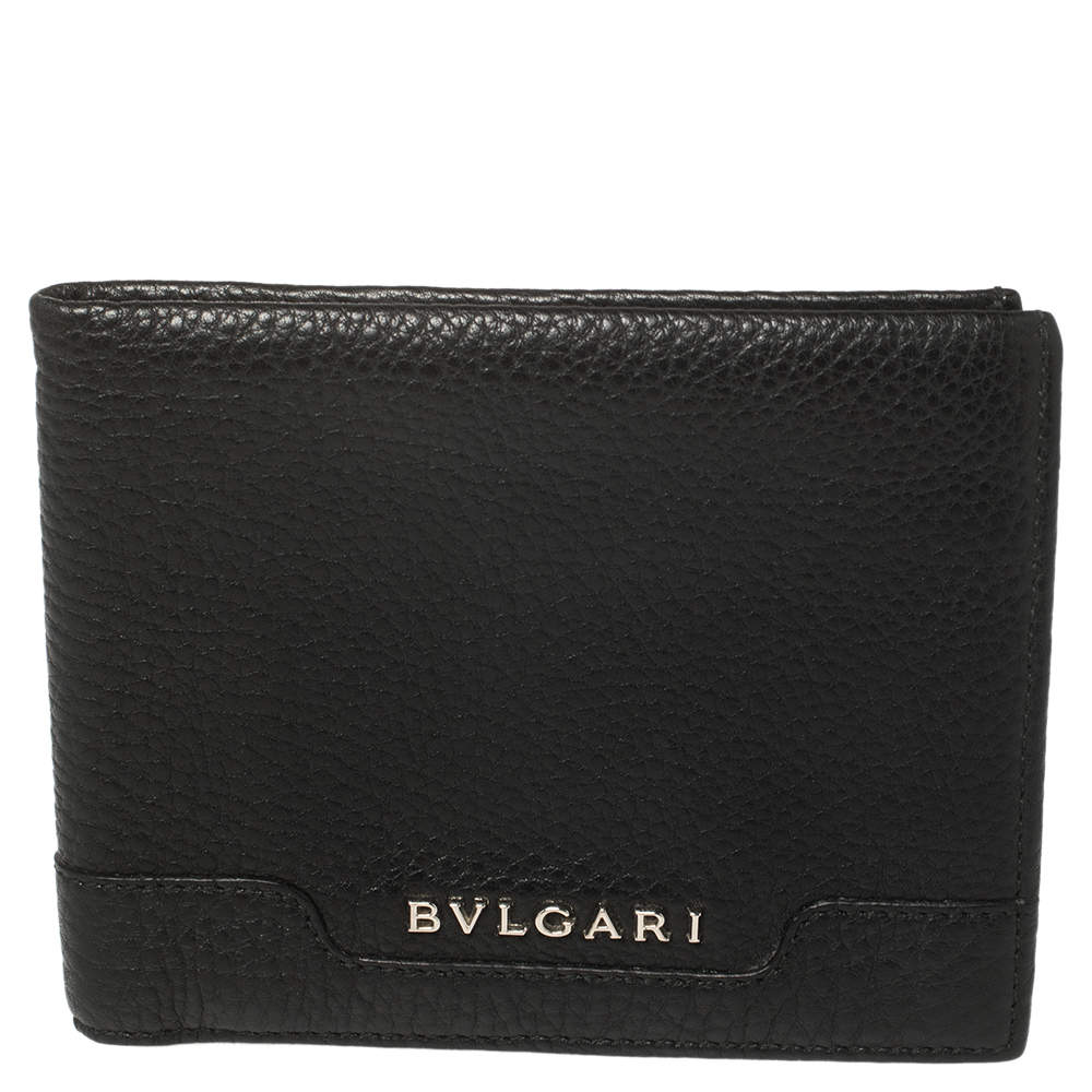 Bvlgari Black Leather Bifold Wallet