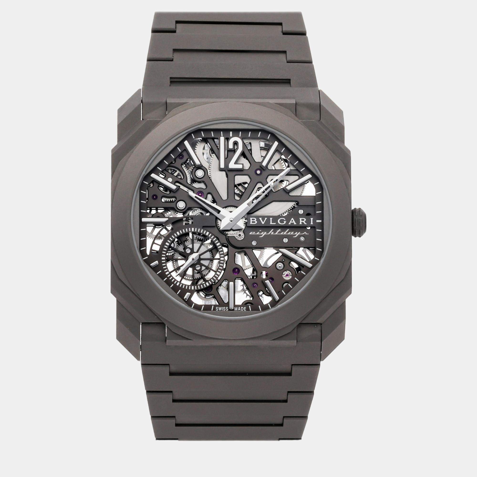 Bvlgari Skeleton Titanium Octo Finissimo Manual Winding 103610 Men's Wristwatch 40 mm