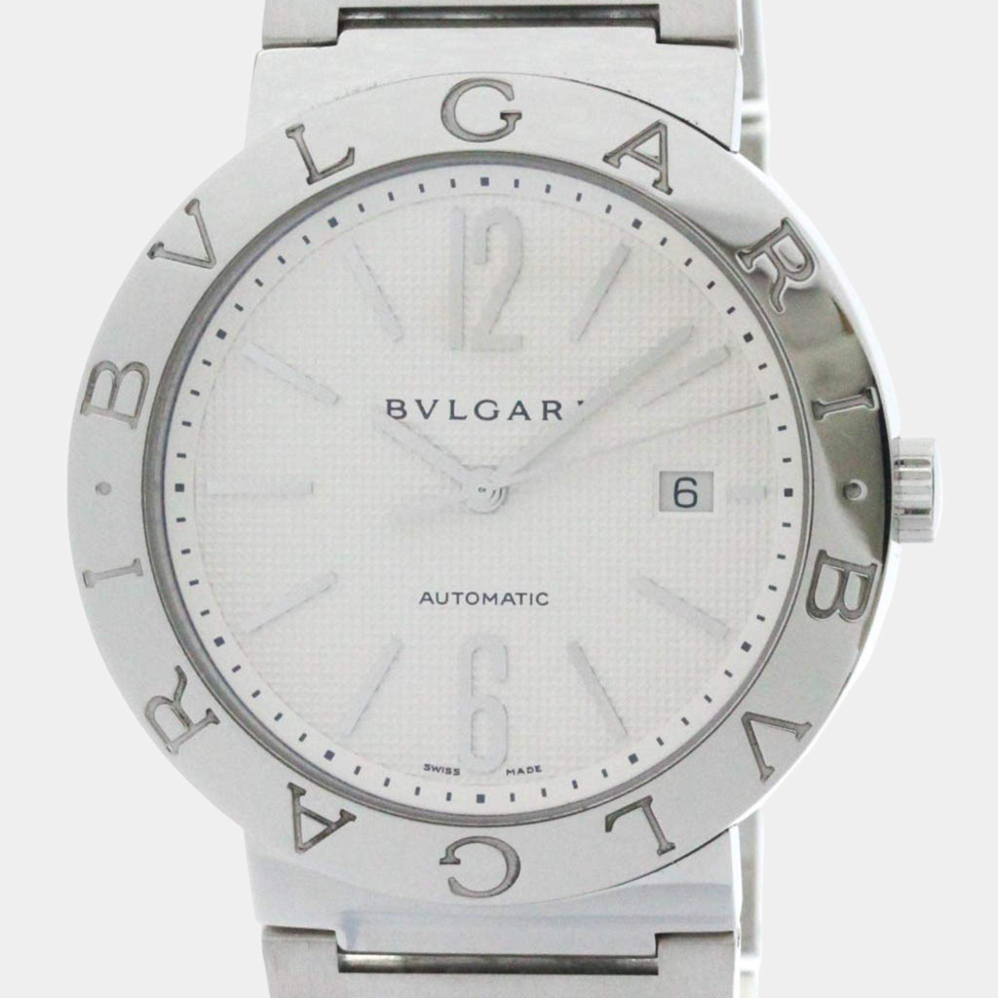 Bvlgari Silver Stainless Steel Bvlgari Bvlgari BB42SS Automatic Men's Wristwatch 42 mm