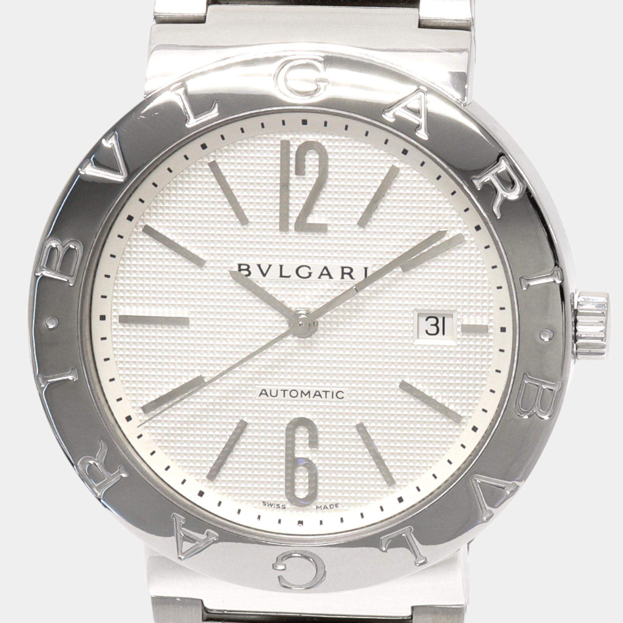 Bvlgari Silver Stainless Steel Bvlgari Bvlgari BB42SSAUTO Automatic Men's Wristwatch 42 mm