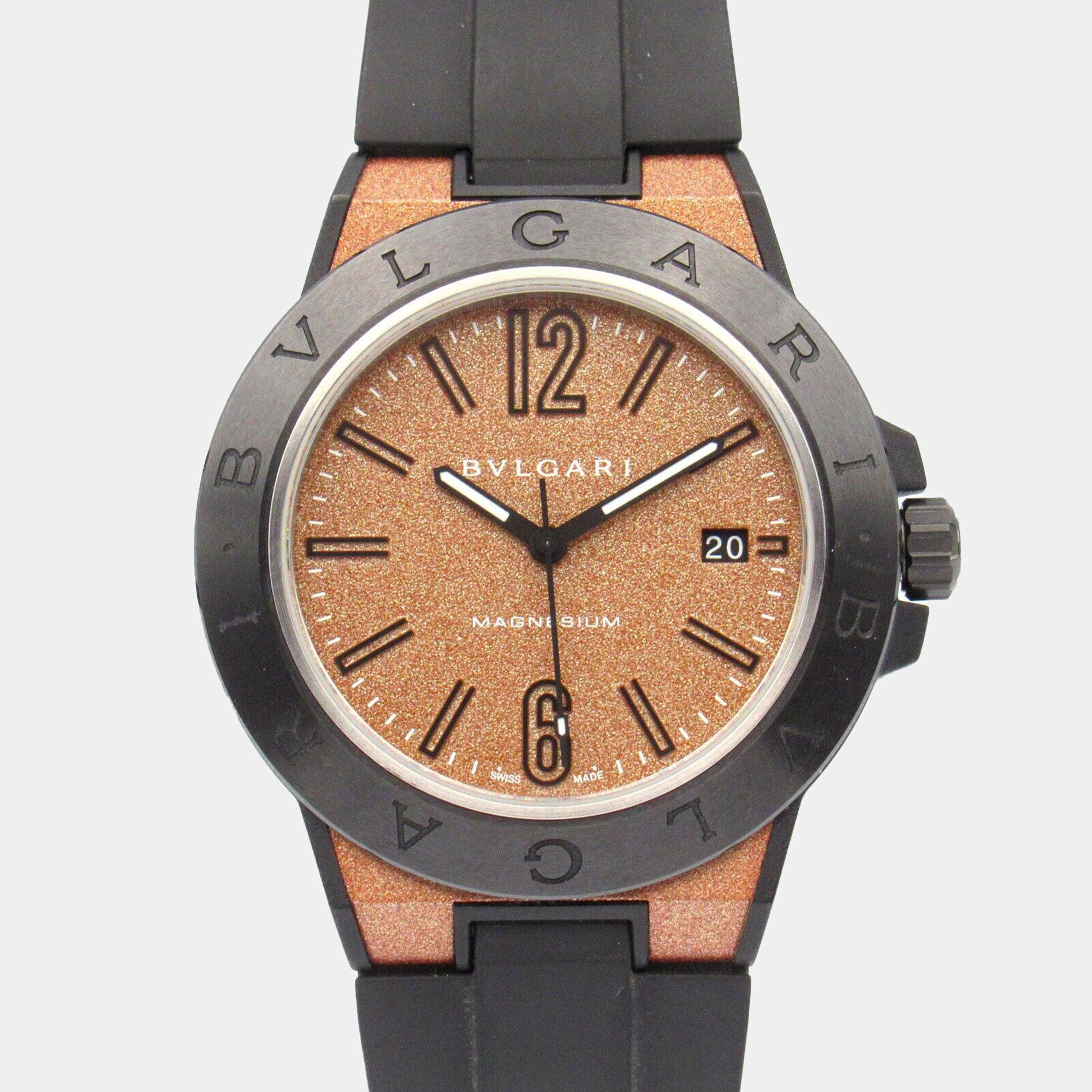 Bvlgari Brown Magnesium Diagono Automatic Men's Wristwatch 41 mm