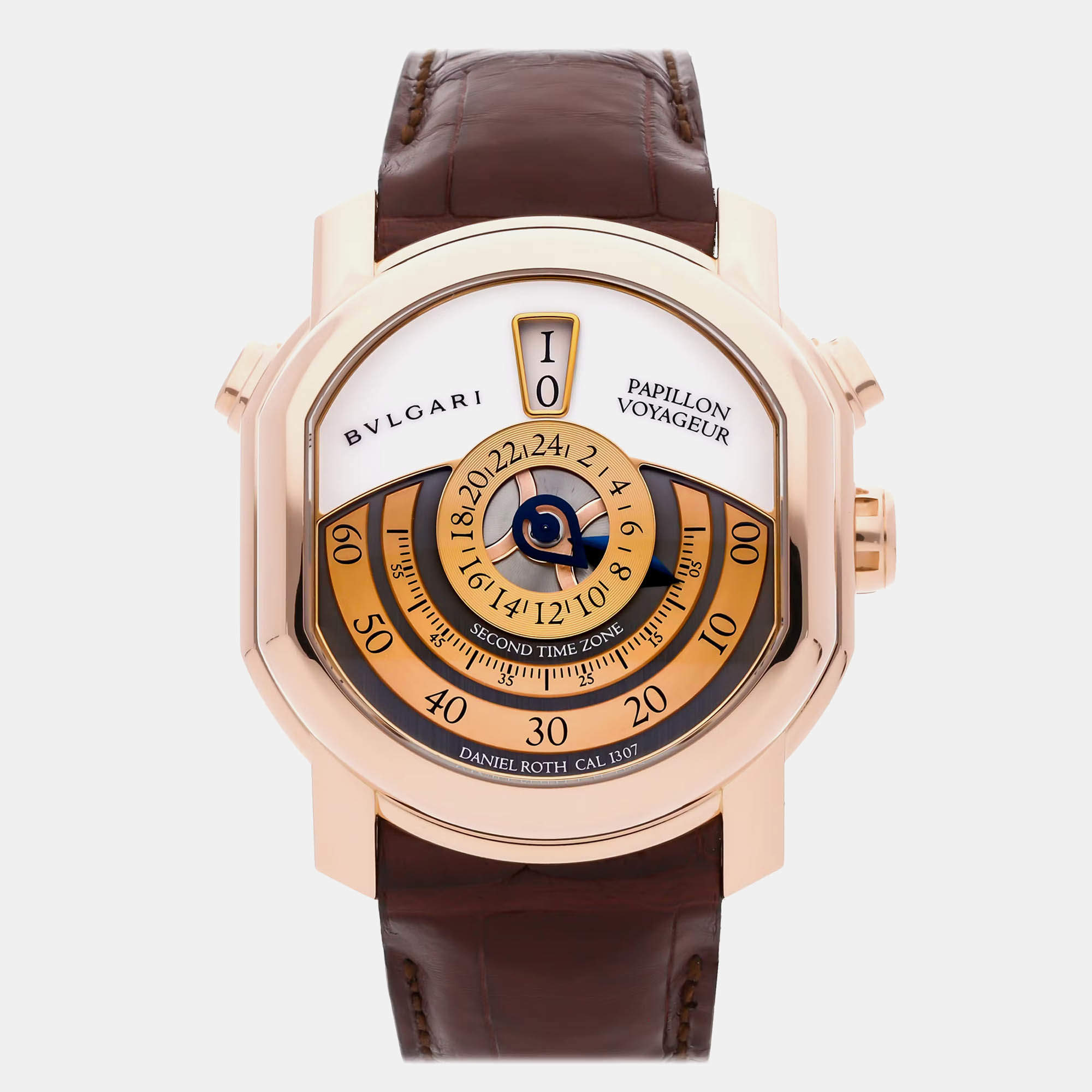 Pre Owned Bvlgari Daniel Roth BRRP46GGMTP Automatic Skeleton 18k Rose Gold Men’s Wristwatch 46 mm