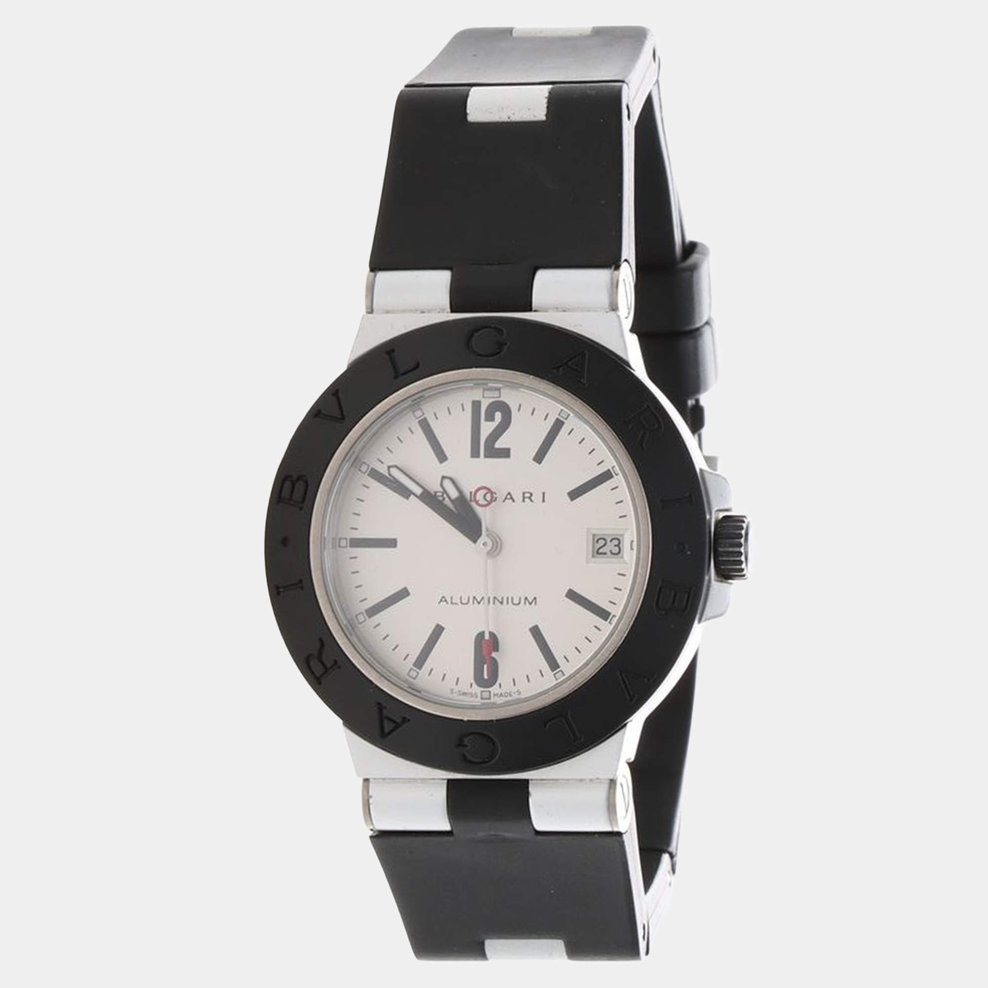 Pre Owned Bvlgari Diagono Aluminum AL38TA Automatic Aluminum Men's Wristwatch 38 mm