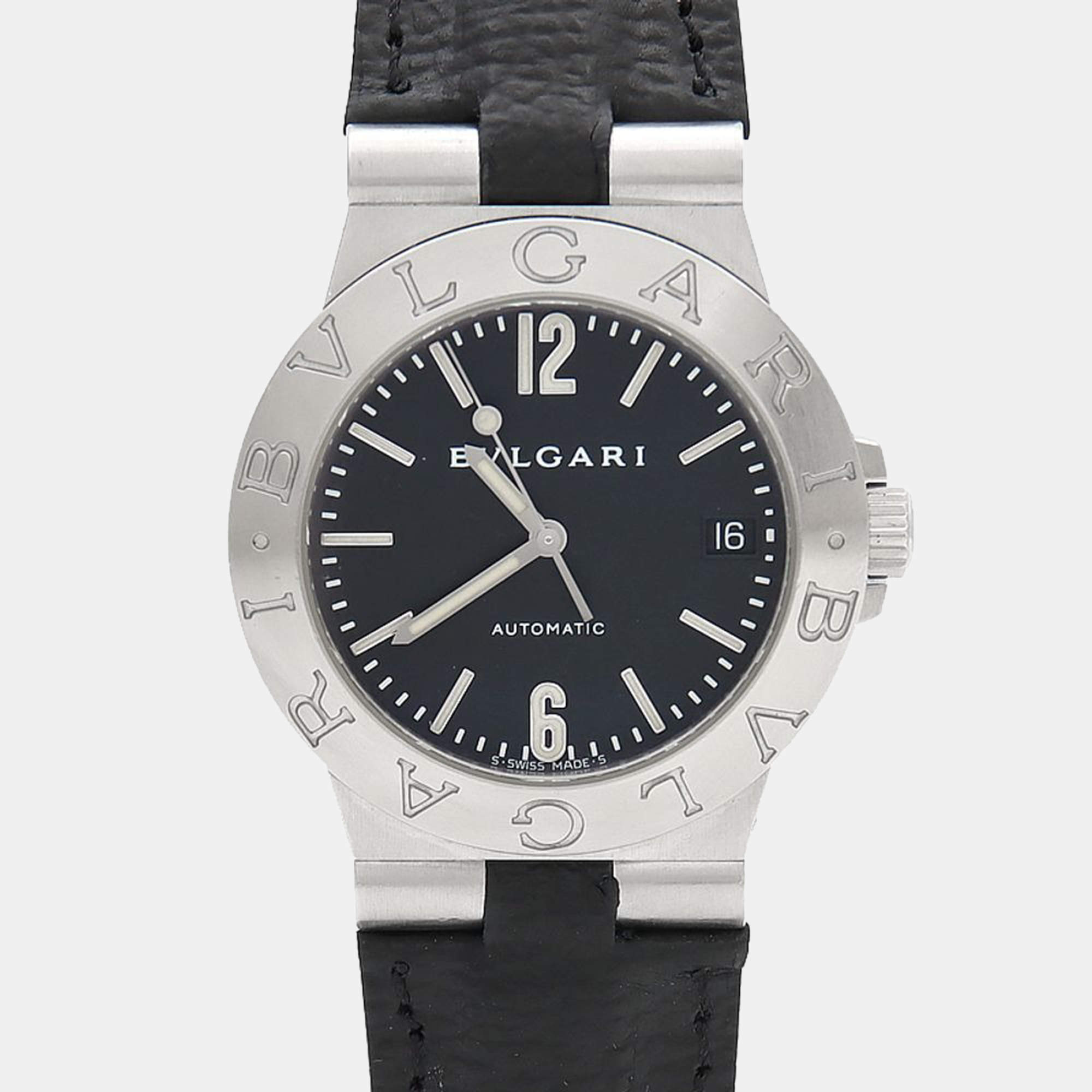 Pre Owned Bvlgari Diagono LCV35S Automatic Stainless Steel Men's Wristwatch 35.5 mm