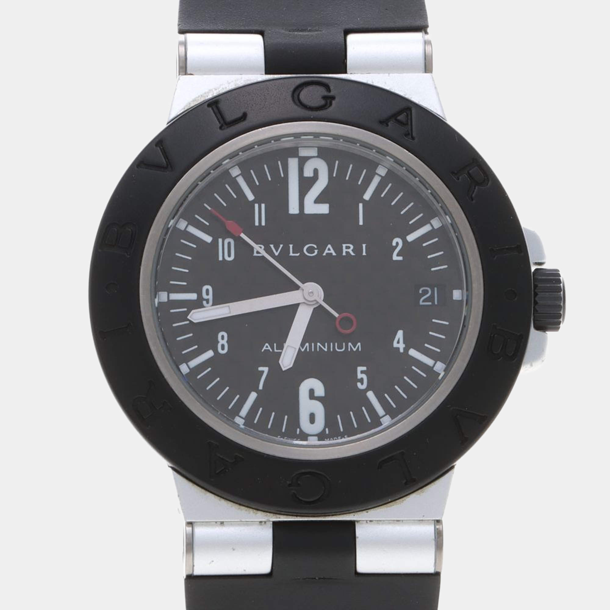 Pre Owned Bvlgari Diagono Aluminum AL38TA Automatic Aluminum Men's Wristwatch 38 mm