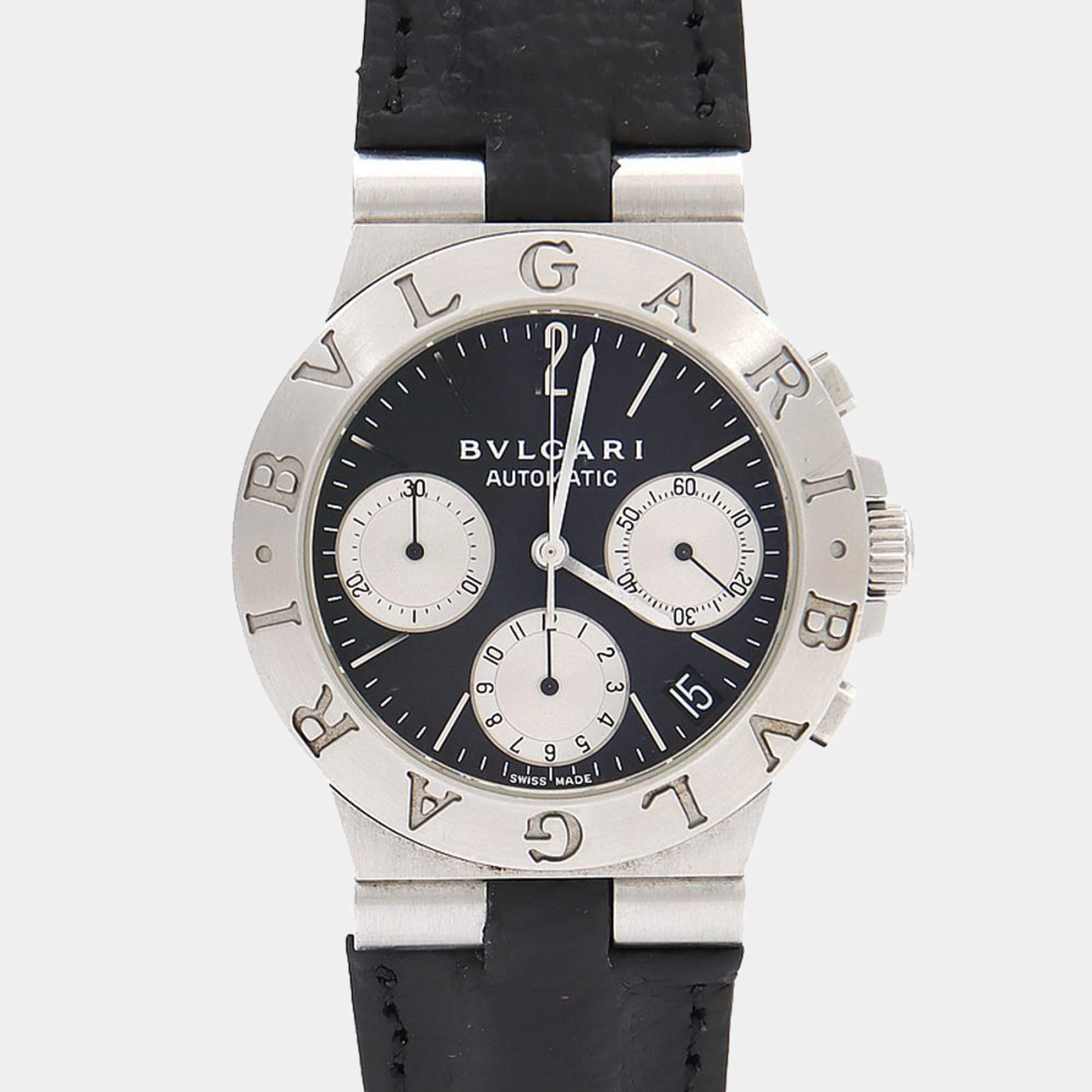 مملوكة مسبقًا Bvlgari Diagono CH35S Automatic Stainless Steel Men's Wristwatch 35.5 mm