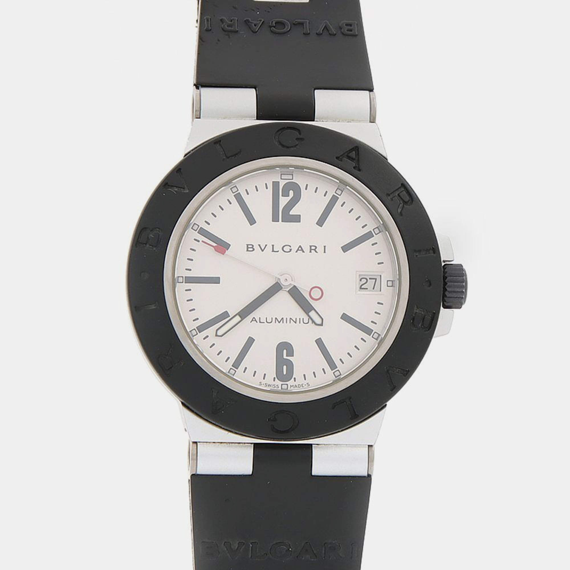 Pre Owned Bvlgari Diagono AL38TA Automatic Aluminum Titanium Men's Wristwatch 38 mm