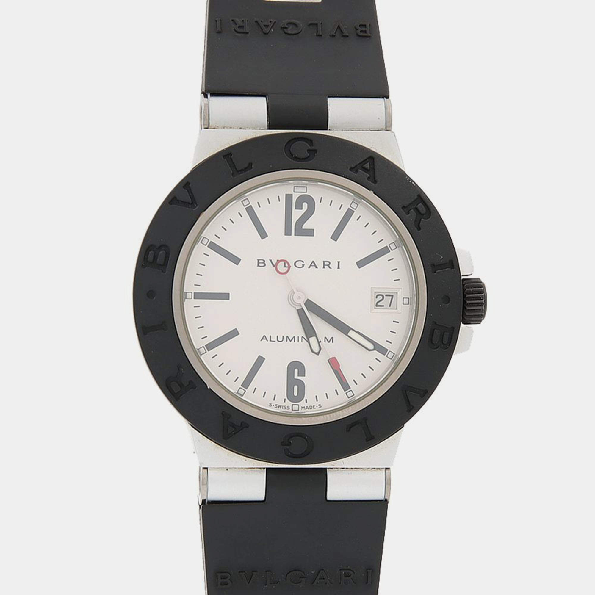 Pre Owned Bvlgari Diagono AL38TA Automatic Aluminum Titanium Men's Wristwatch 38 mm
